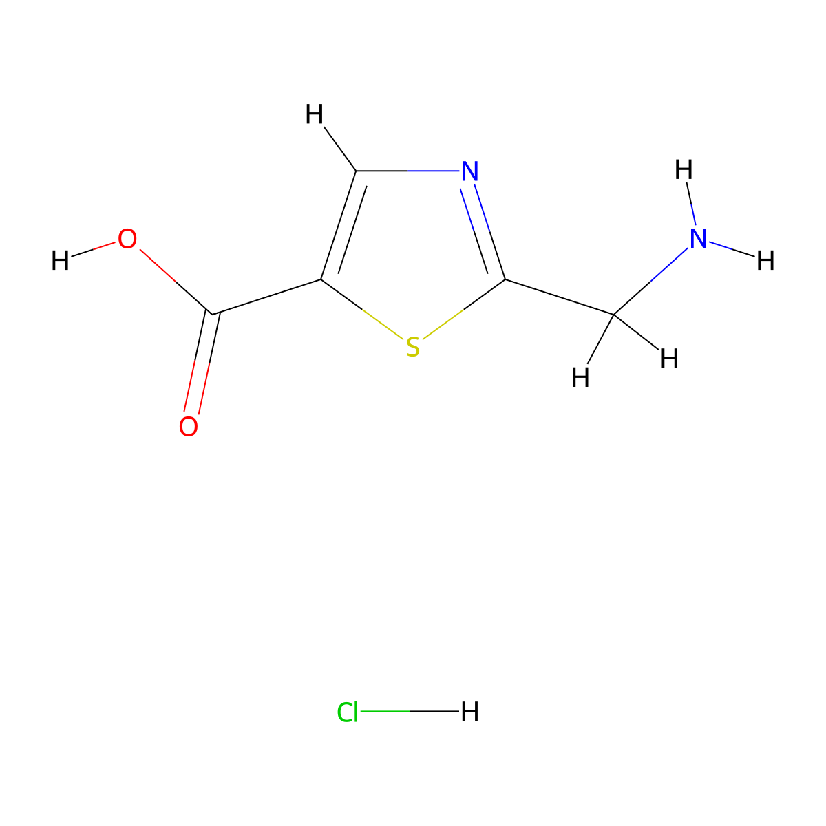 2-(Aminomethyl)-1,3-thiazole-5-carboxylic acid hydrochloride molecular structure, CAS 2344678-58-4