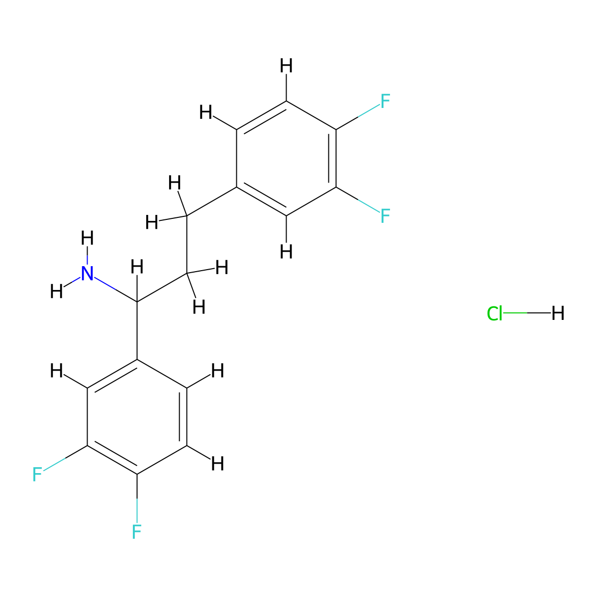 1,3-Bis(3,4-difluorophenyl)propan-1-amine hydrochloride molecular structure, CAS 2344678-78-8
