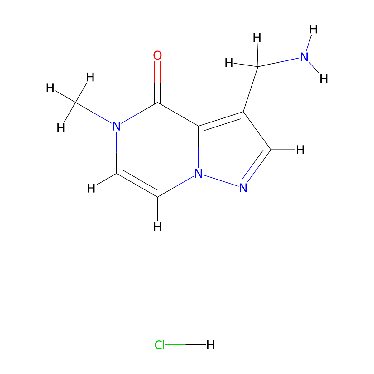 3-(aminomethyl)-5-methyl-4H,5H-pyrazolo[1,5-a]pyrazin-4-onehydrochloride molecular structure, CAS 2344678-83-5
