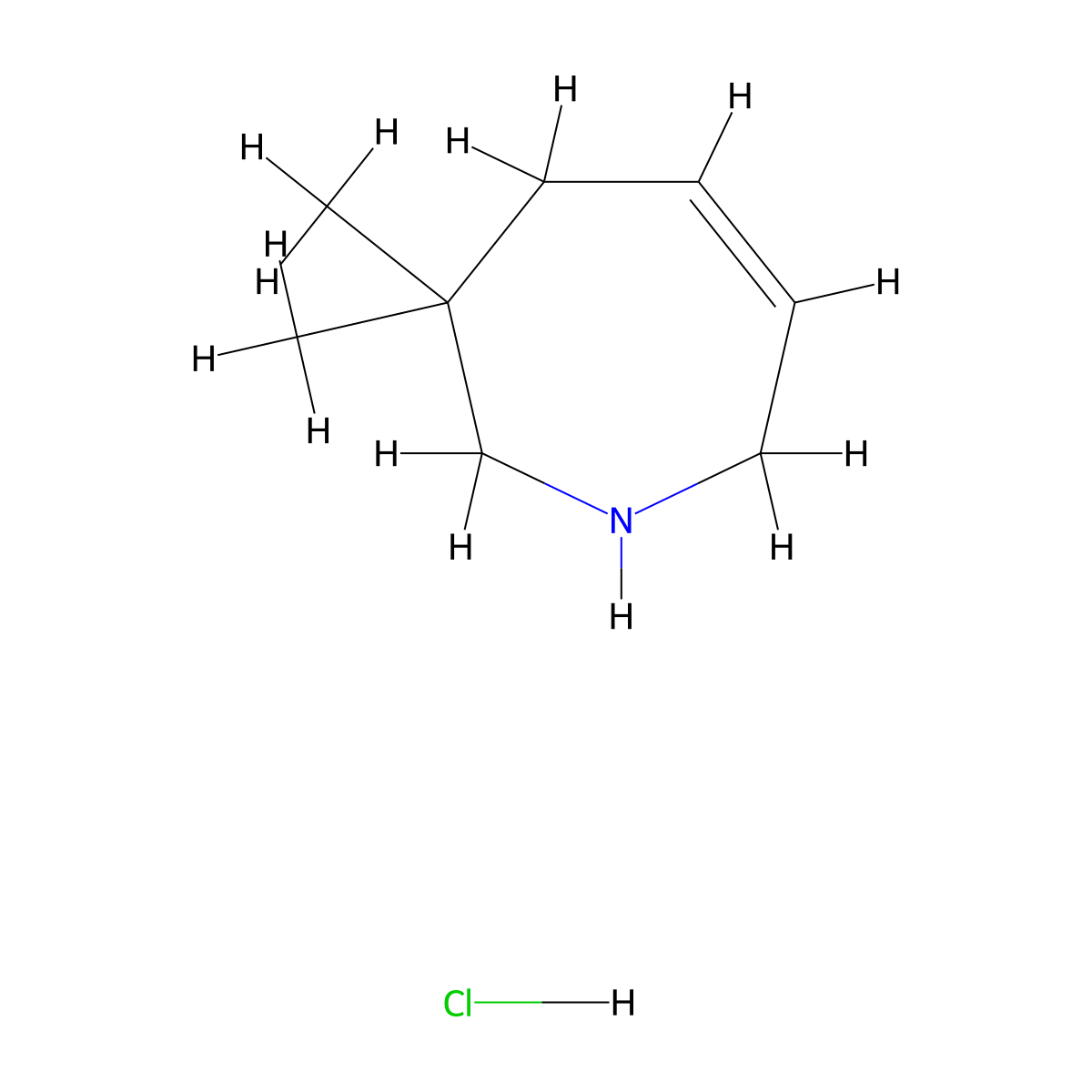 3,3-Dimethyl-1,2,4,7-tetrahydroazepine;hydrochloride molecular structure, CAS 2344678-86-8