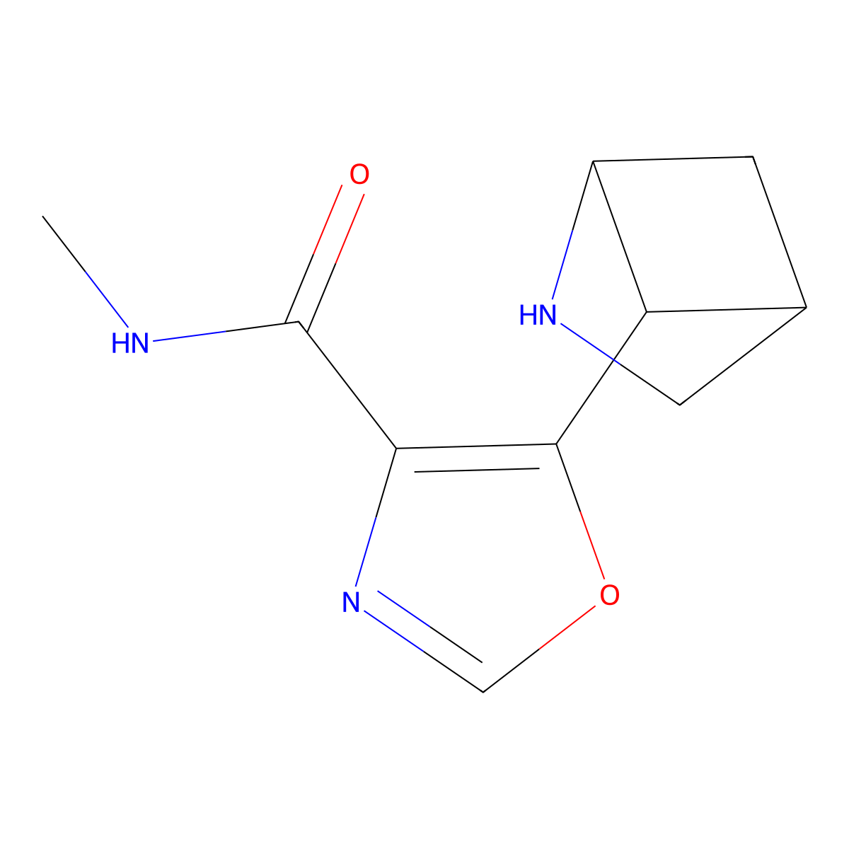 5-{2-azabicyclo[2.1.1]hexan-5-yl}-N-methyl-1,3-oxazole-4-carboxamide molecular structure, CAS 2344678-94-8