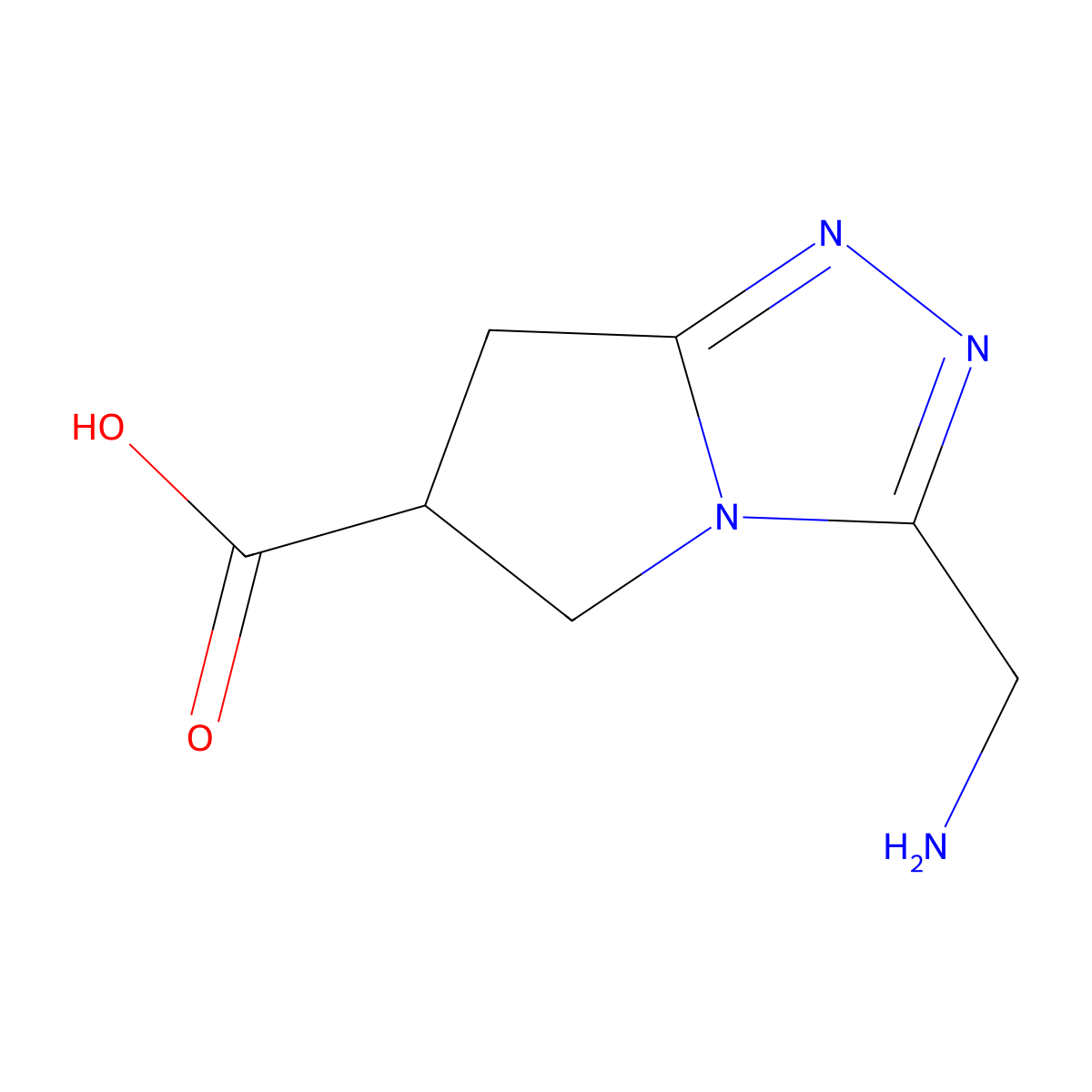 3-(aminomethyl)-5H,6H,7H-pyrrolo[2,1-c][1,2,4]triazole-6-carboxylic acid molecular structure, CAS 2344678-96-0