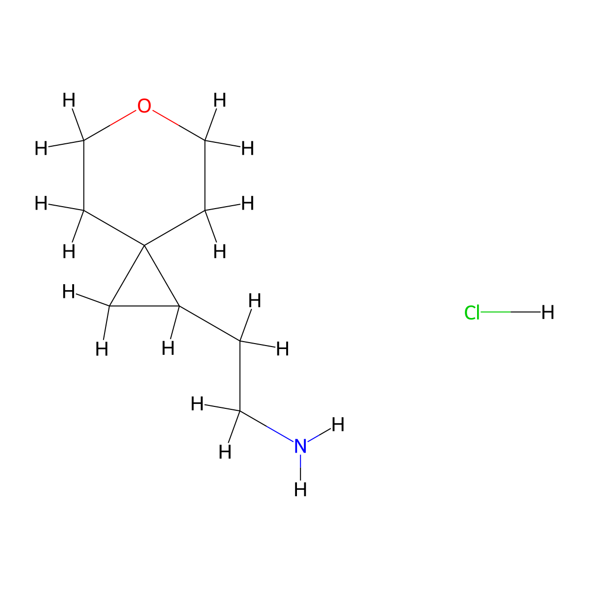 2-{6-Oxaspiro[2.5]octan-1-yl}ethan-1-amine hydrochloride molecular structure, CAS 2344678-97-1