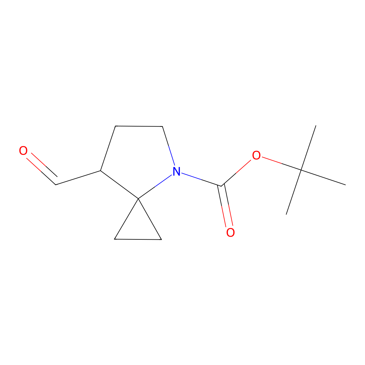 Tert-butyl 7-formyl-4-azaspiro[2.4]heptane-4-carboxylate molecular structure, CAS 2344679-03-2