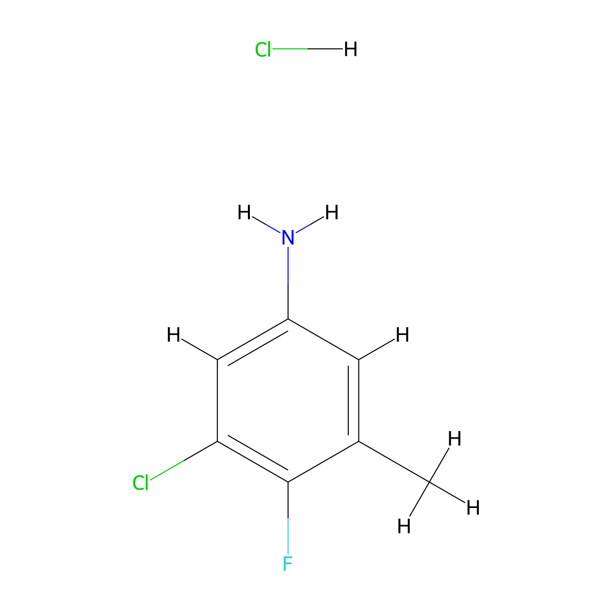 3-Chloro-4-fluoro-5-methylaniline hydrochloride molecular structure, CAS 2344679-07-6
