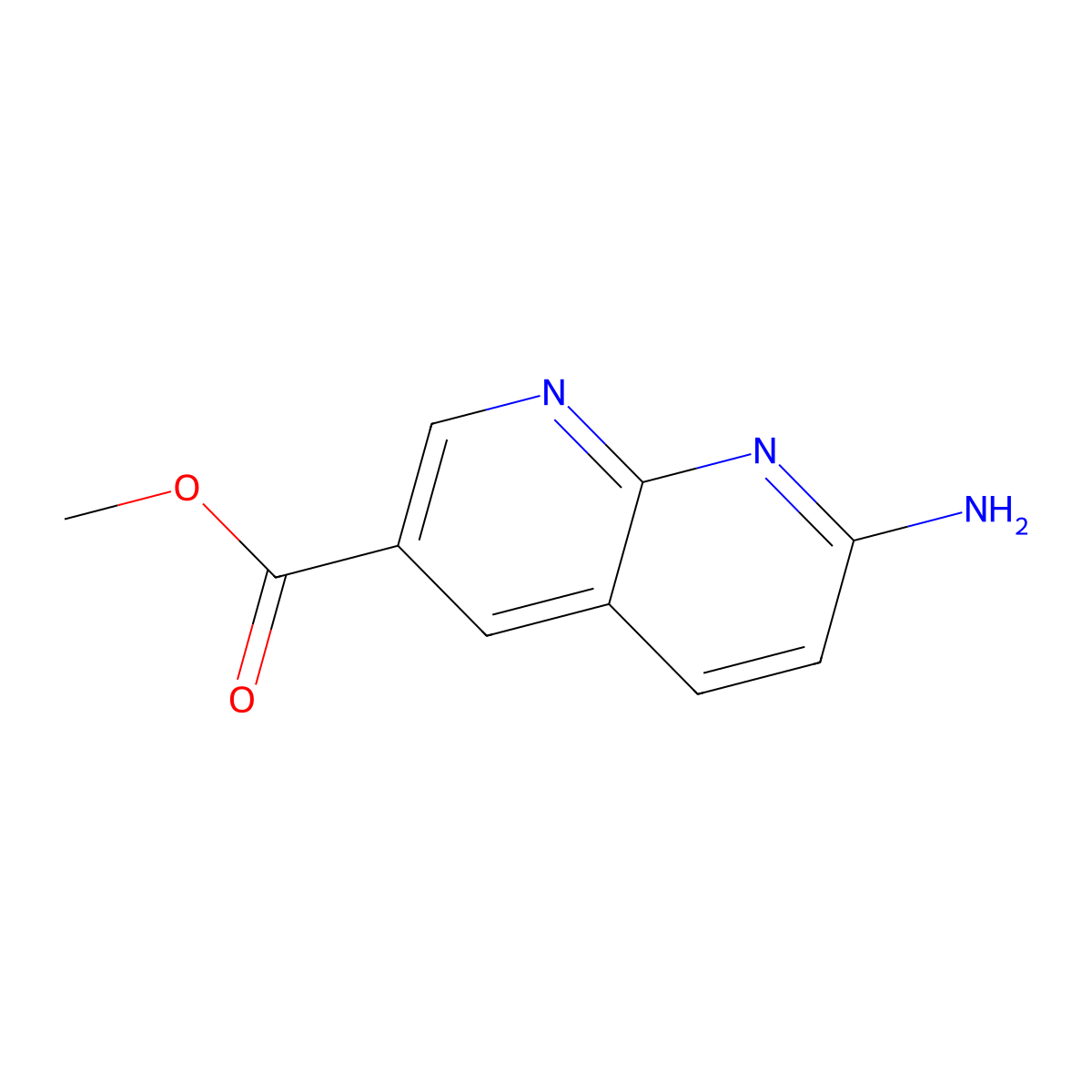 Methyl 7-amino-1,8-naphthyridine-3-carboxylate molecular structure, CAS 2344679-14-5