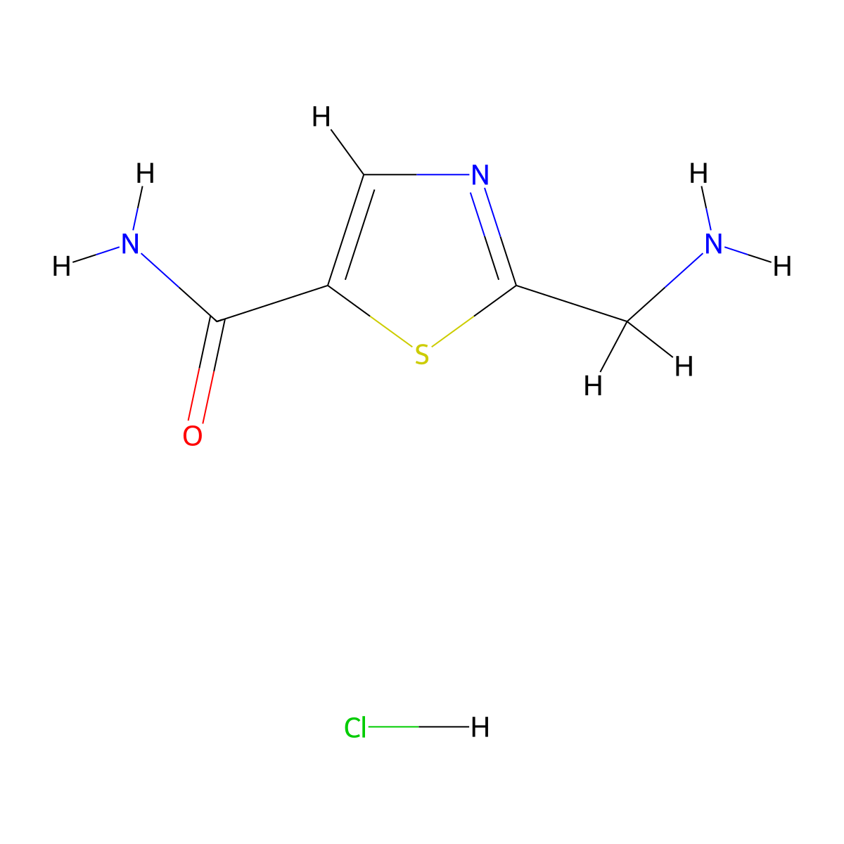 2-(Aminomethyl)-1,3-thiazole-5-carboxamide hydrochloride molecular structure, CAS 2344679-24-7