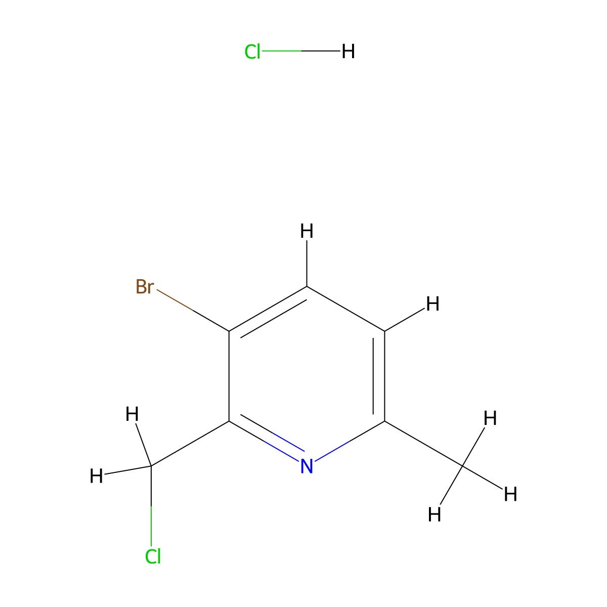3-Bromo-2-(chloromethyl)-6-methyl-pyridine;hydrochloride molecular structure, CAS 2344679-29-2