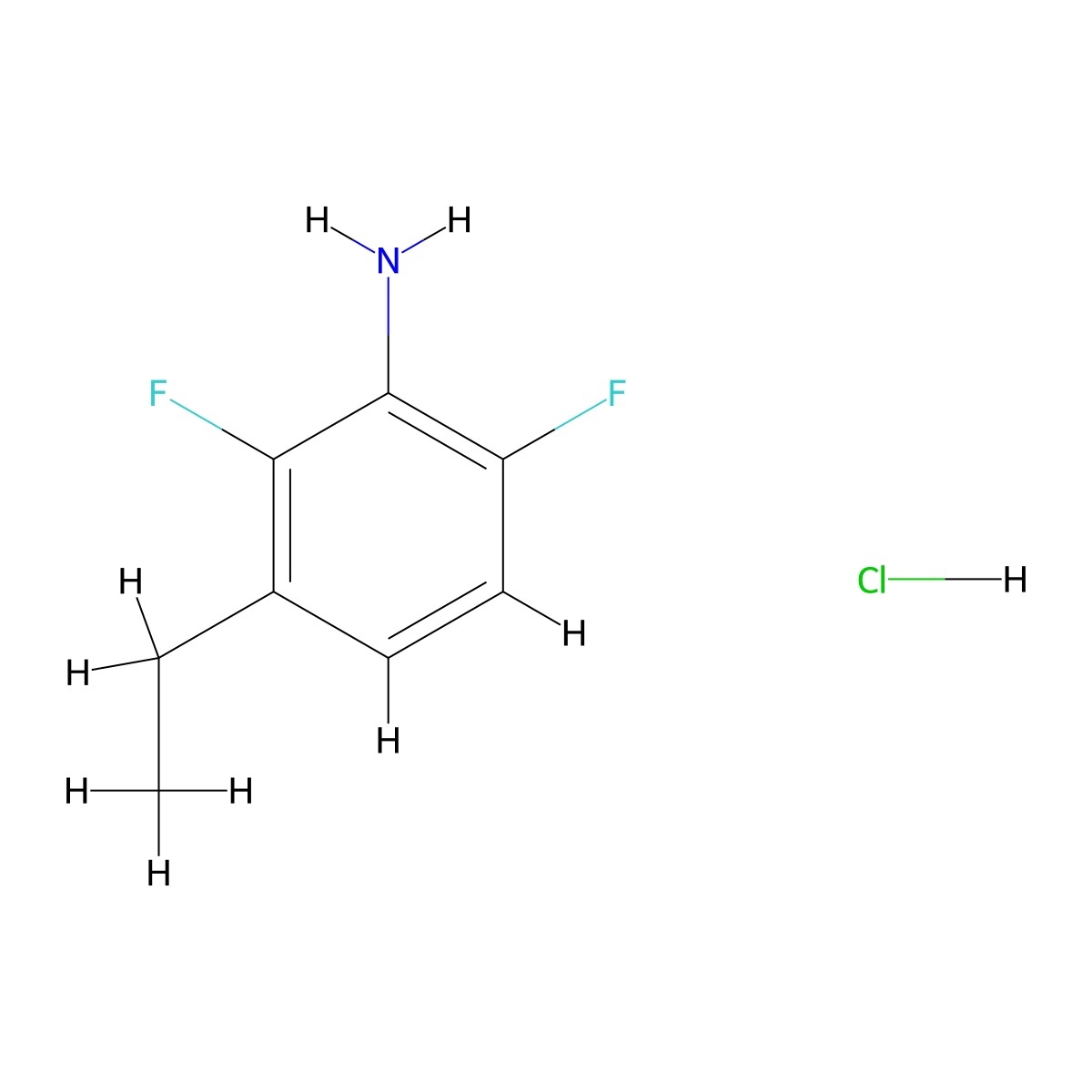 3-Ethyl-2,6-difluoroaniline hydrochloride molecular structure, CAS 2344679-36-1