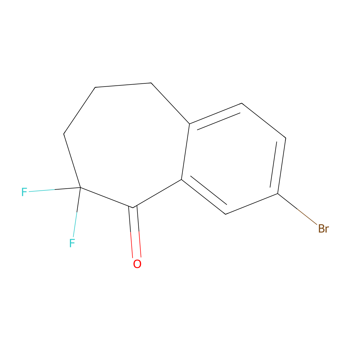 3-bromo-6,6-difluoro-6,7,8,9-tetrahydro-5H-benzo(7)annulen-5-one molecular structure, CAS 2344679-37-2