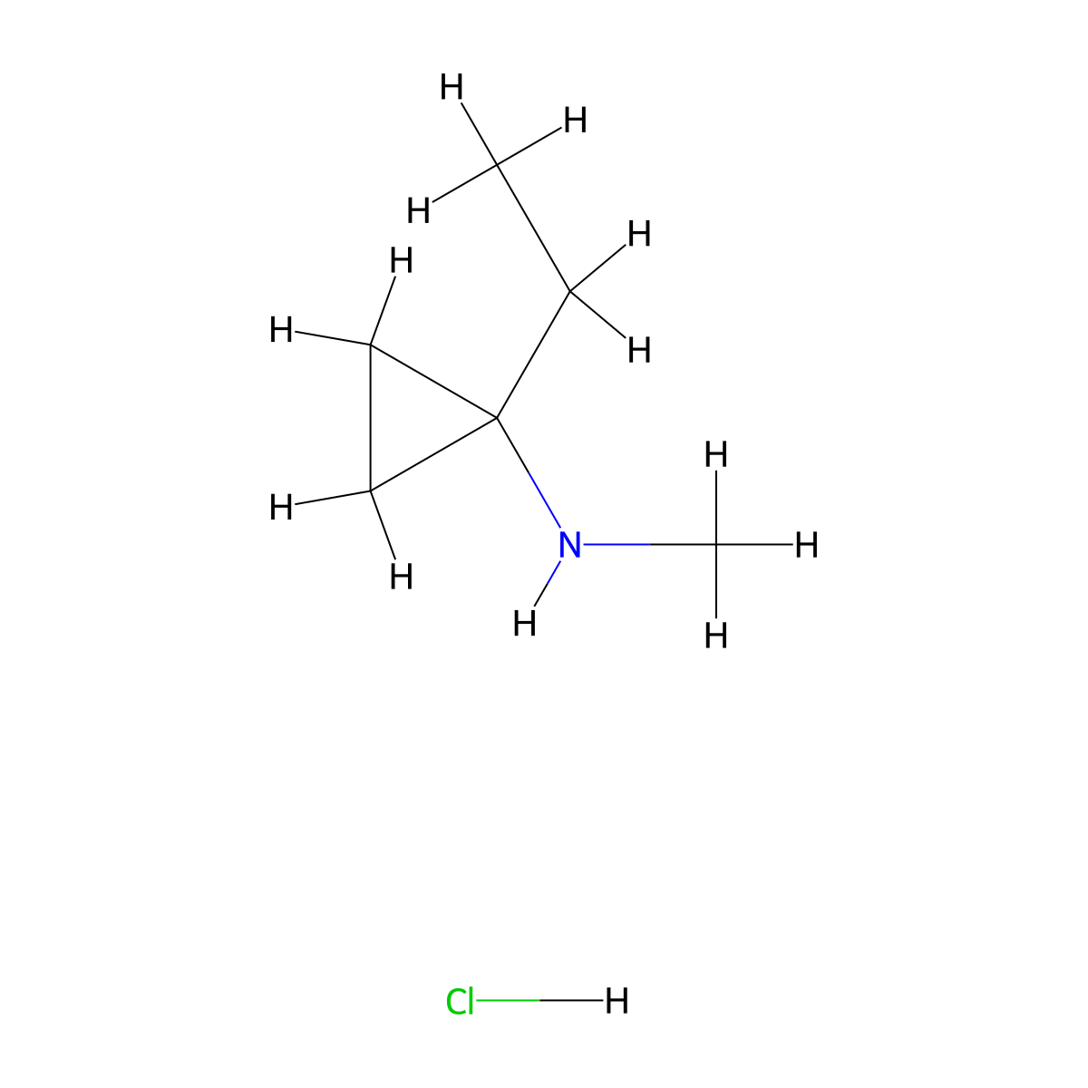 1-ethyl-N-methylcyclopropan-1-amine hydrochloride molecular structure, CAS 2344679-47-4