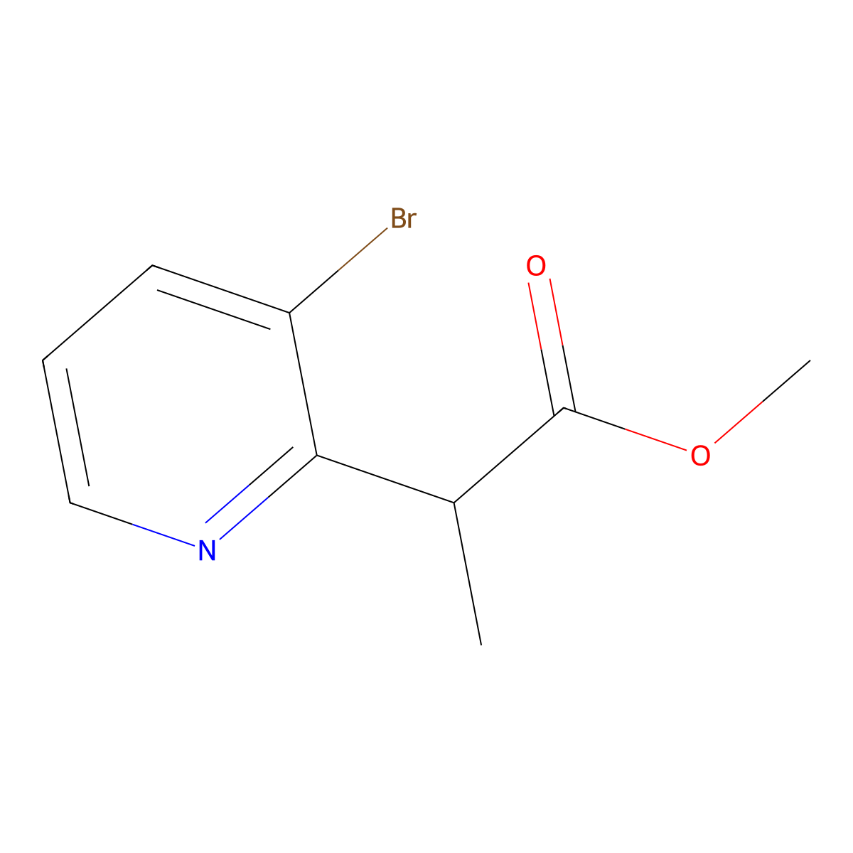 Methyl 2-(3-bromopyridin-2-yl)propanoate molecular structure, CAS 2344679-48-5