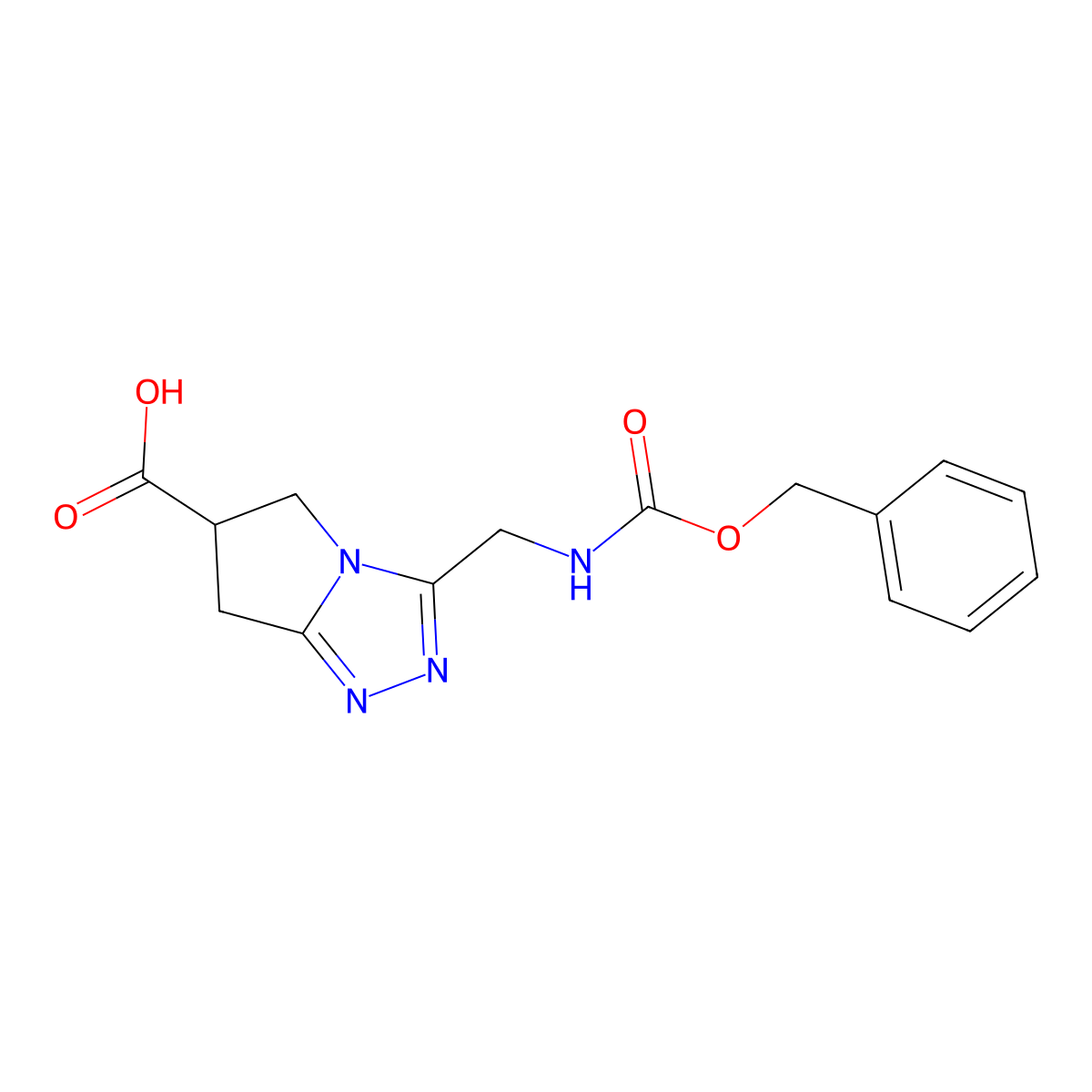 3-({[(benzyloxy)carbonyl]amino}methyl)-5H,6H,7H-pyrrolo[2,1-c][1,2,4]triazole-6-carboxylic acid molecular structure, CAS 2344679-55-4