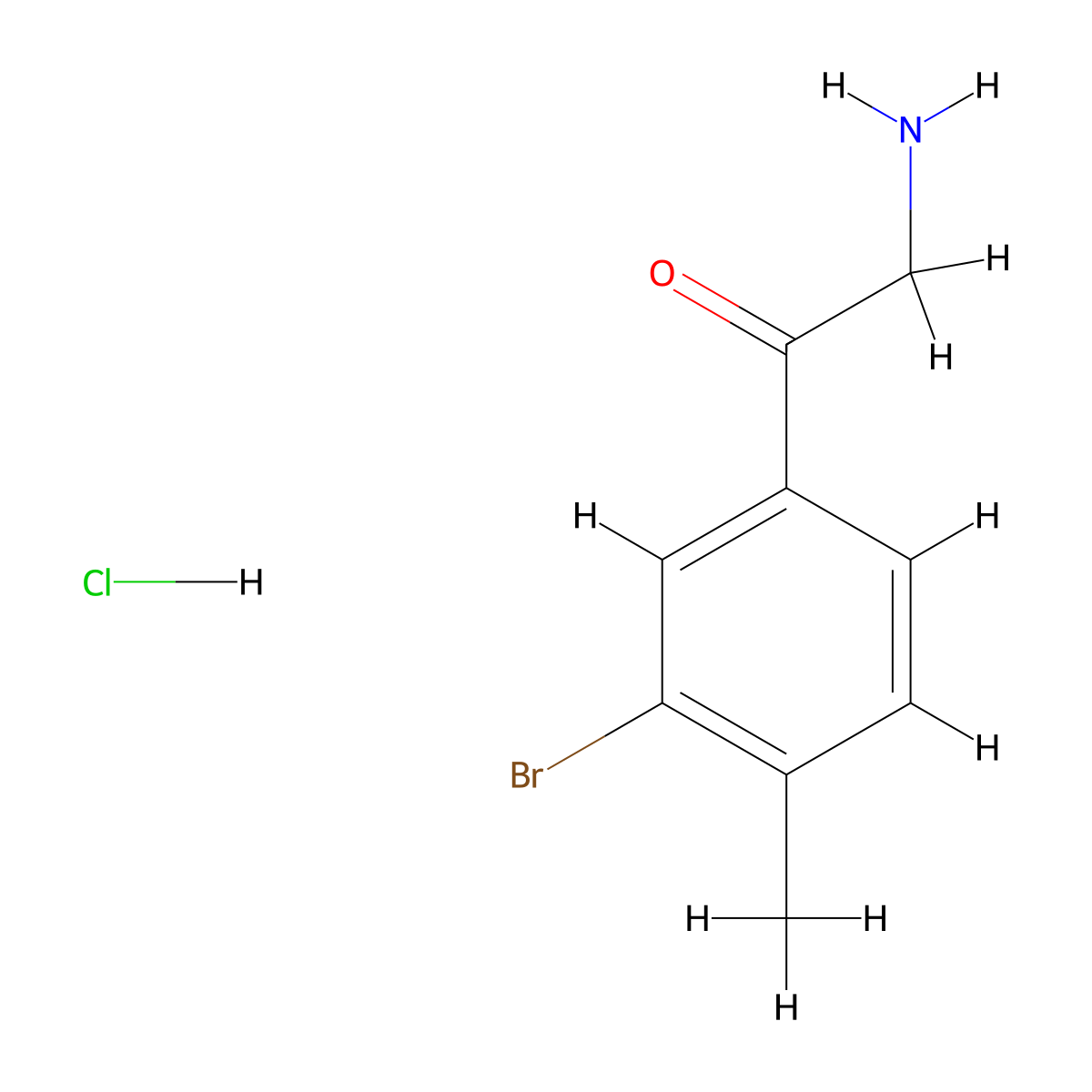 2-Amino-1-(3-bromo-4-methylphenyl)ethan-1-one hydrochloride molecular structure, CAS 2344679-63-4