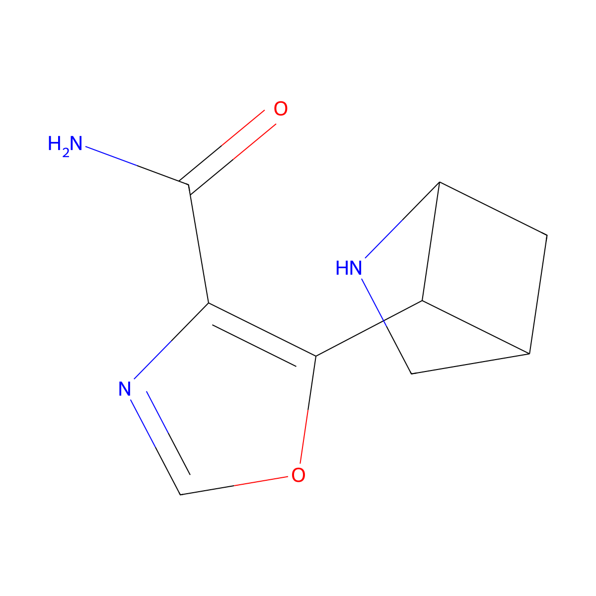 5-{2-Azabicyclo[2.1.1]hexan-5-yl}-1,3-oxazole-4-carboxamide molecular structure, CAS 2344679-70-3