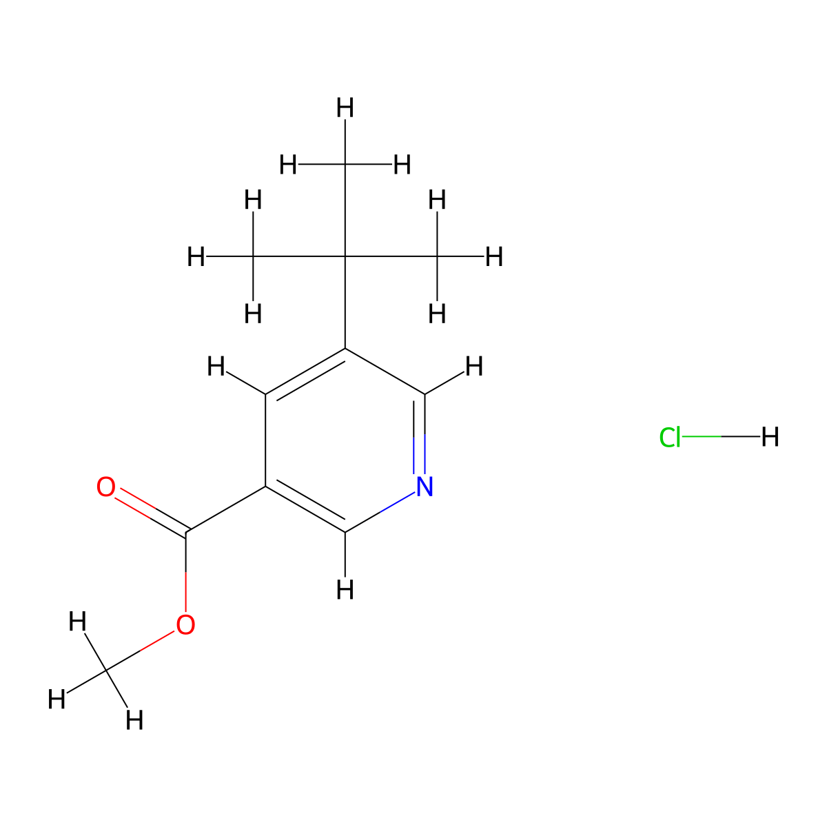 Methyl 5-tert-butylpyridine-3-carboxylate hydrochloride molecular structure, CAS 2344679-71-4