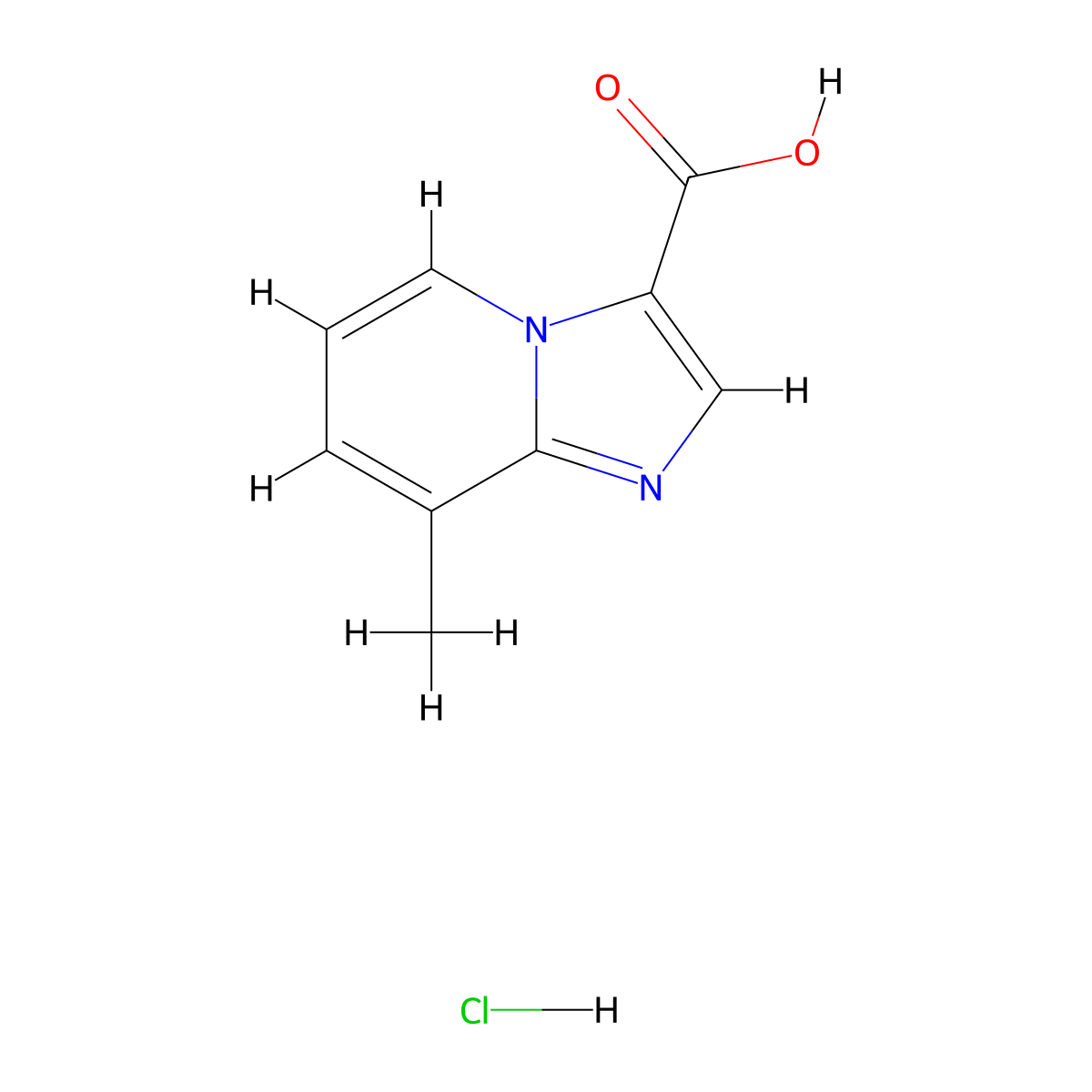 8-Methylimidazo[1,2-a]pyridine-3-carboxylic acid hydrochloride molecular structure, CAS 2344679-75-8