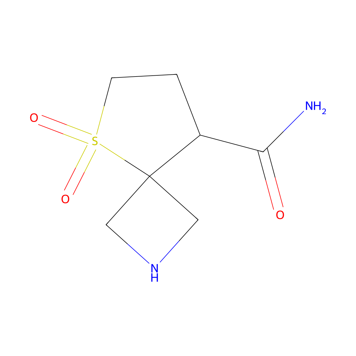 5,5-Dioxo-5lambda6-thia-2-azaspiro[3.4]octane-8-carboxamide molecular structure, CAS 2344679-76-9