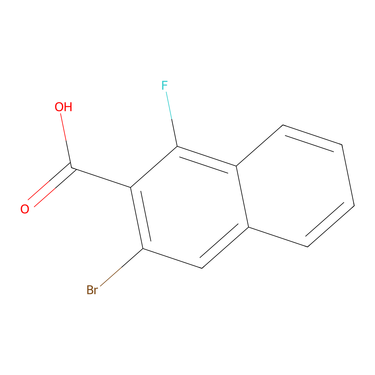 3-Bromo-1-fluoronaphthalene-2-carboxylic acid molecular structure, CAS 2344679-80-5