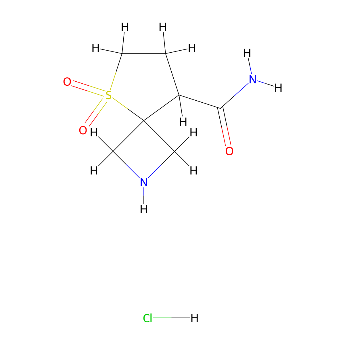 5,5-Dioxo-5lambda6-thia-2-azaspiro[3.4]octane-8-carboxamide hydrochloride molecular structure, CAS 2344679-83-8