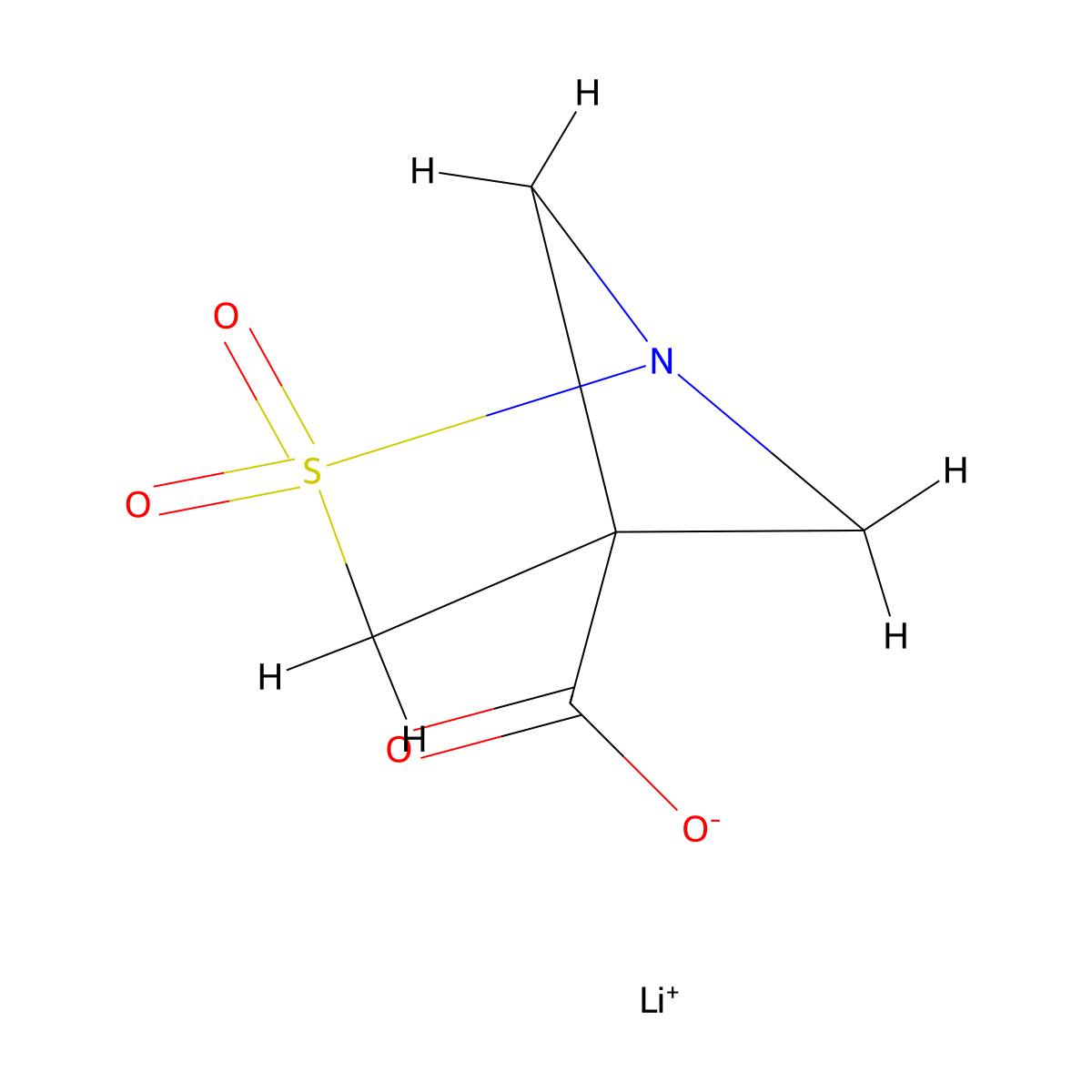 Lithium 2-thia-1-azabicyclo[2.1.1]hexane-4-carboxylate 2,2-dioxide molecular structure, CAS 2344679-85-0