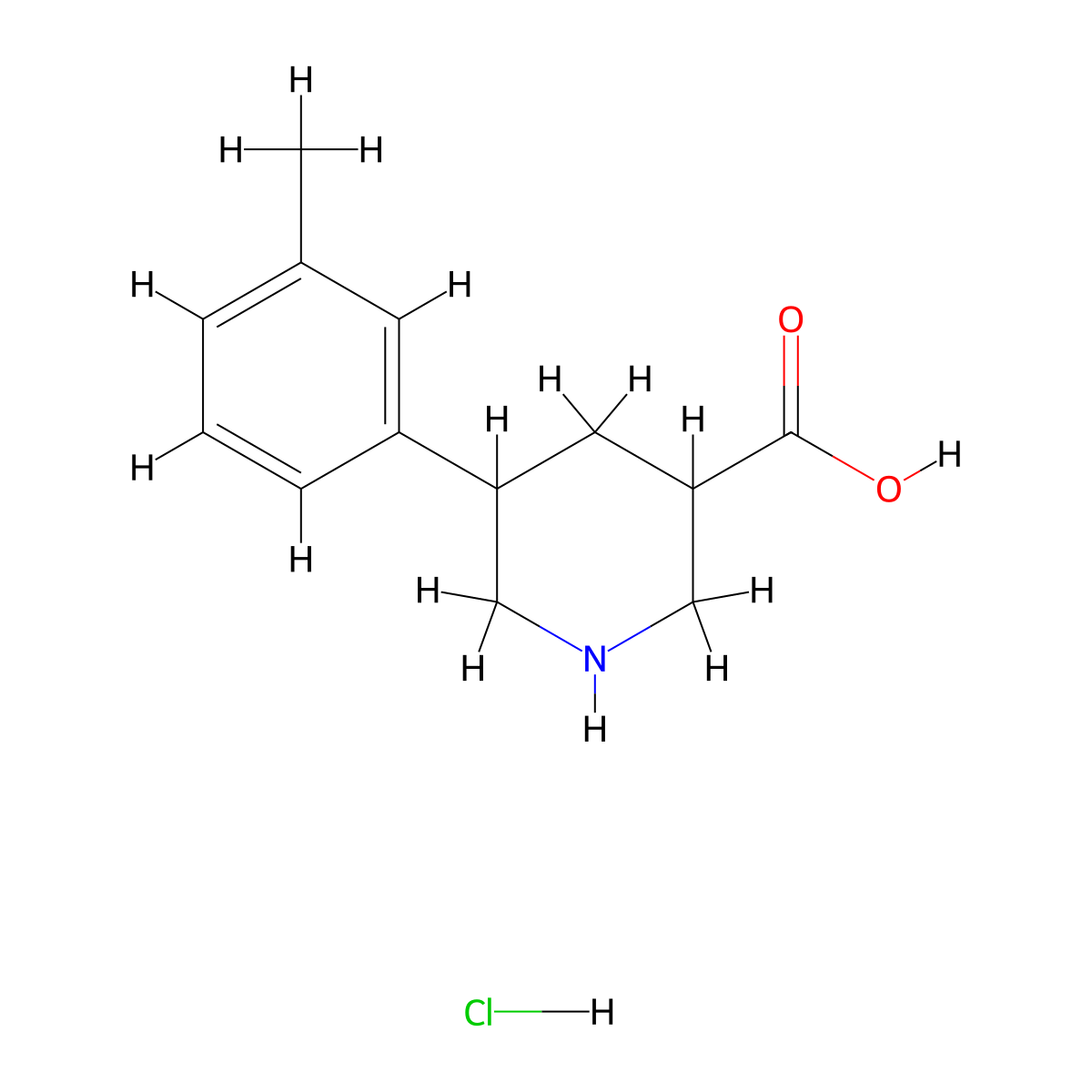 5-(3-Methylphenyl)piperidine-3-carboxylic acid hydrochloride molecular structure, CAS 2344679-86-1