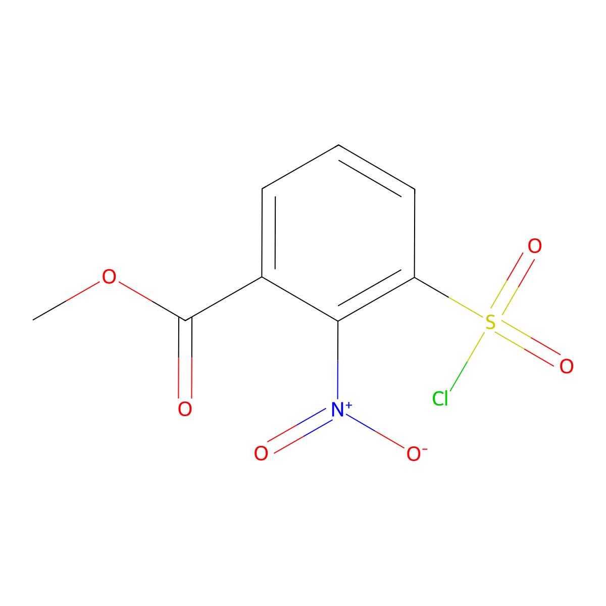 Methyl3-(chlorosulfonyl)-2-nitrobenzoate molecular structure, CAS 2344679-89-4