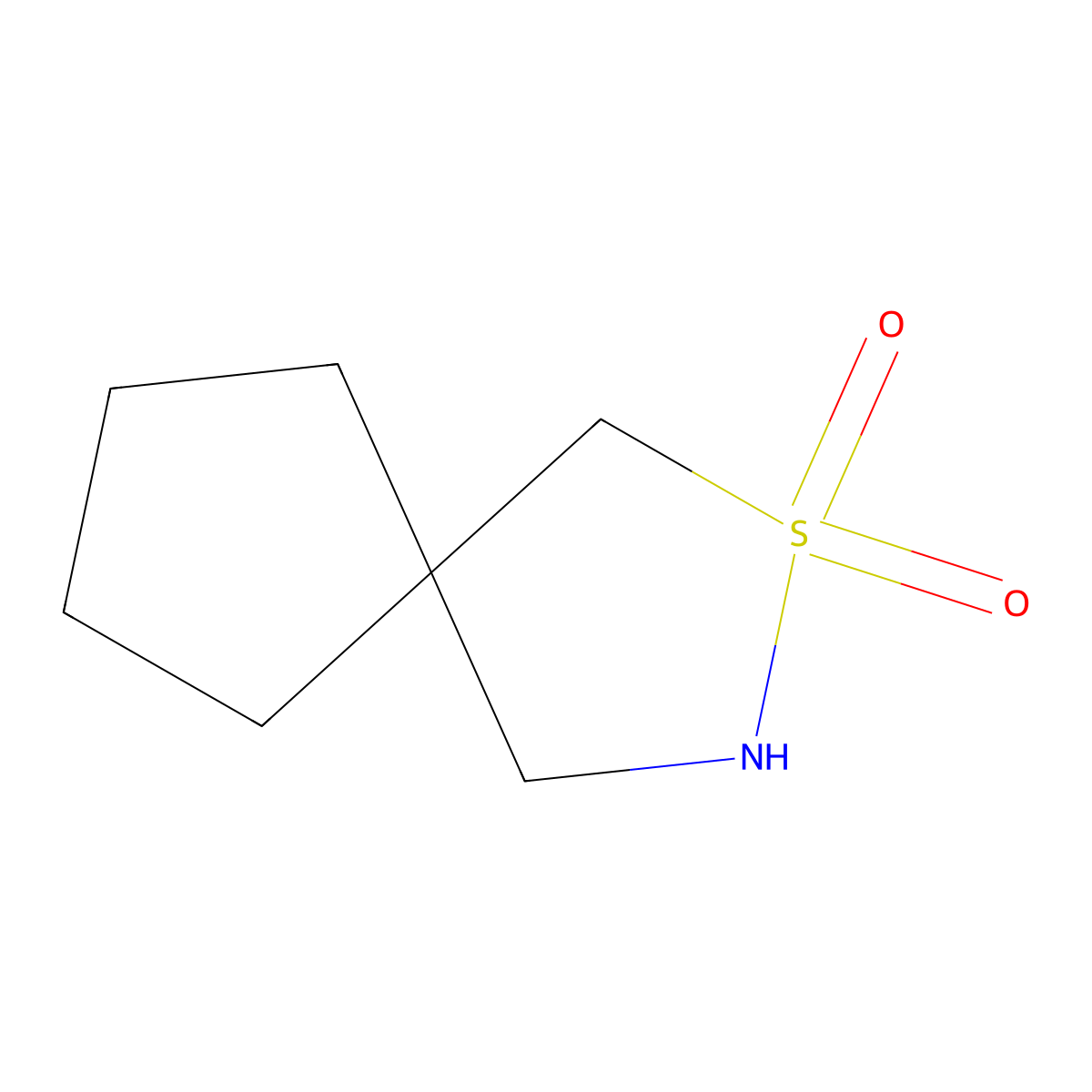 2Lambda6-thia-3-azaspiro[4.4]nonane-2,2-dione molecular structure, CAS 2344679-90-7