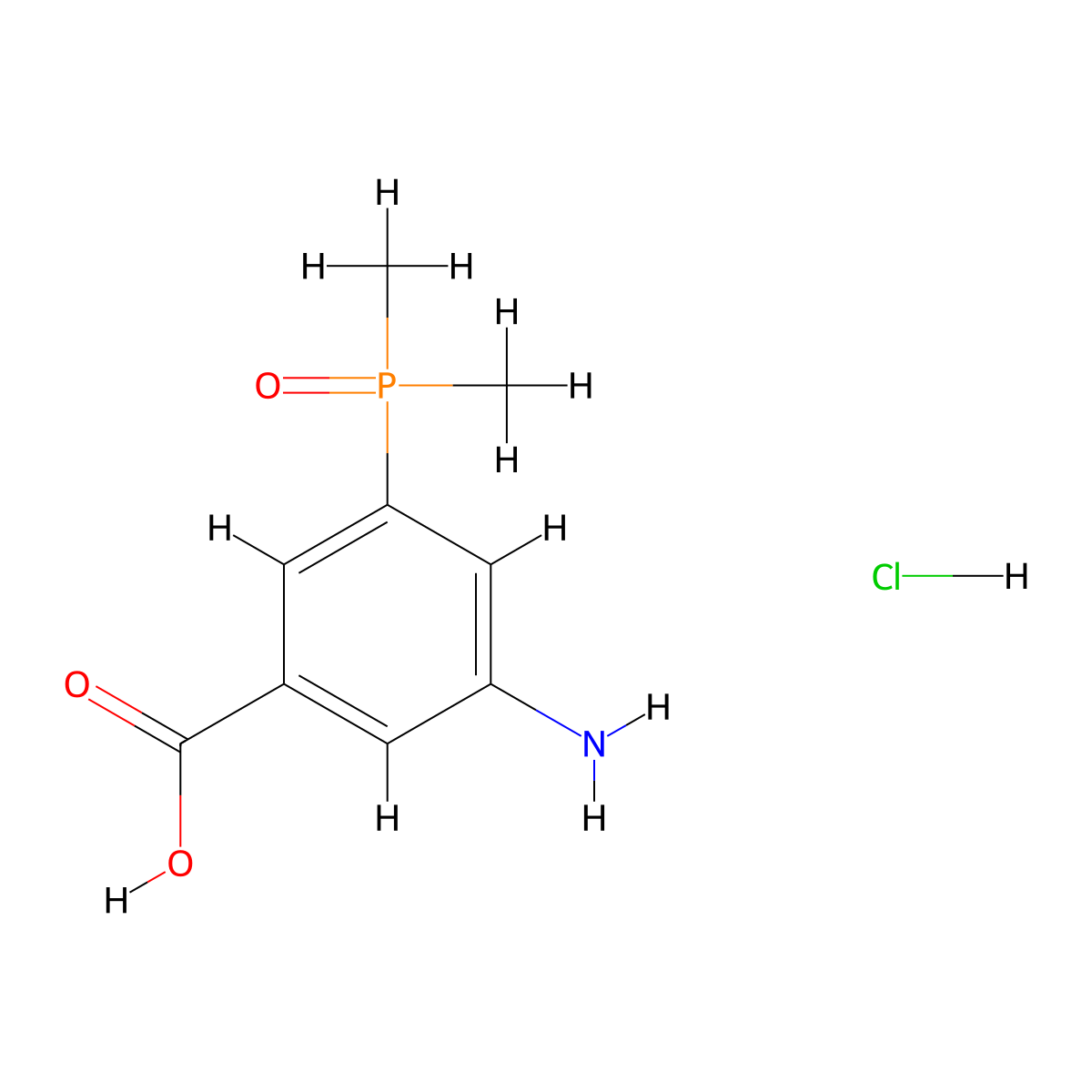 3-Amino-5-(dimethylphosphoryl)benzoic acid hydrochloride molecular structure, CAS 2344679-93-0