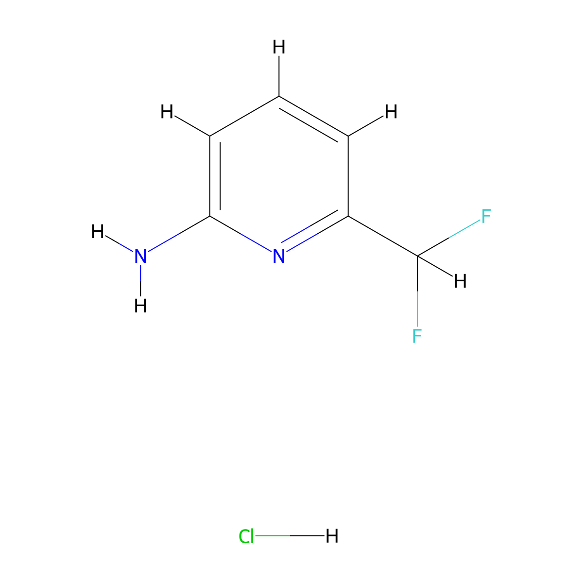 6-(Difluoromethyl)pyridin-2-amine hydrochloride molecular structure, CAS 2344679-94-1