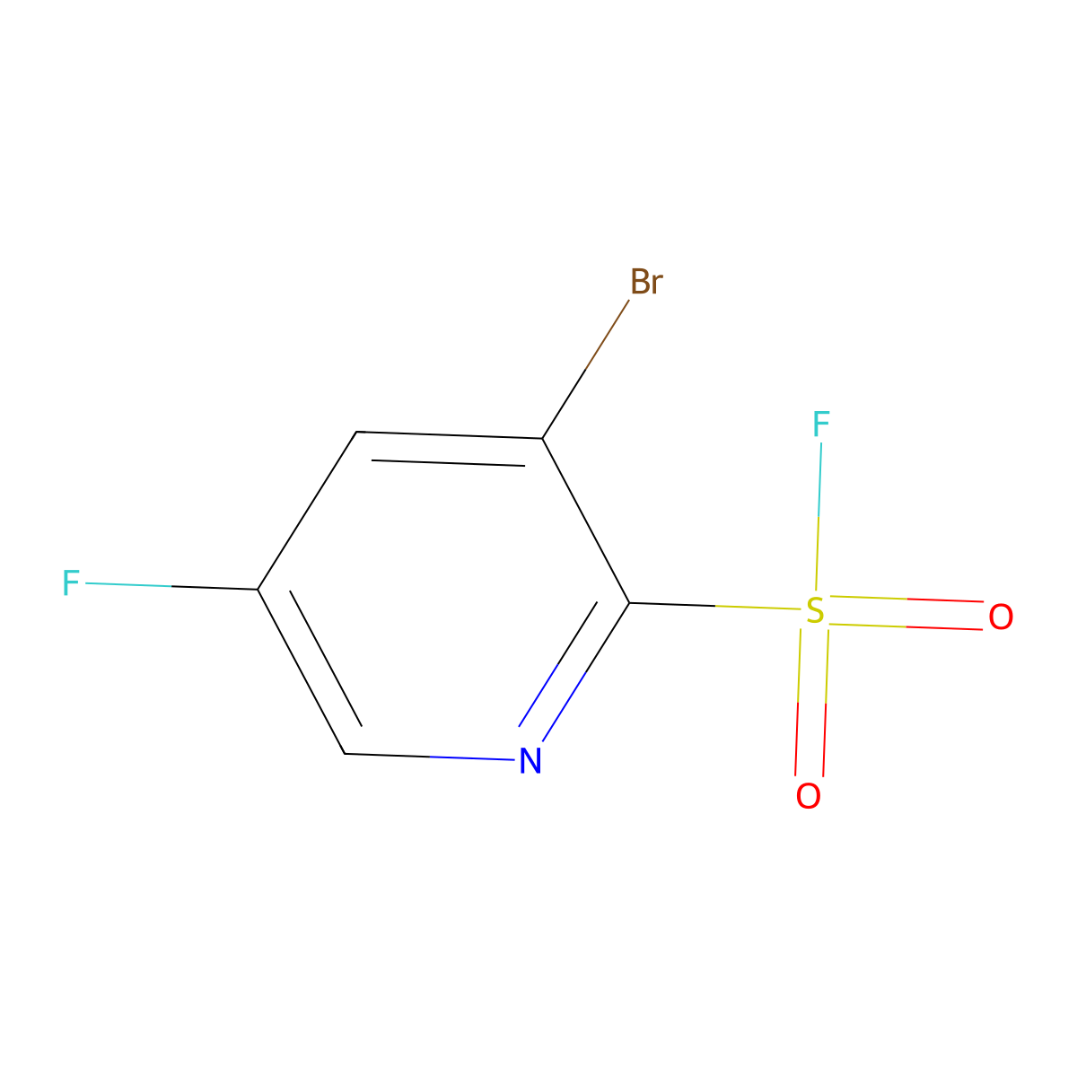 3-Bromo-5-fluoropyridine-2-sulfonyl fluoride molecular structure, CAS 2344679-95-2