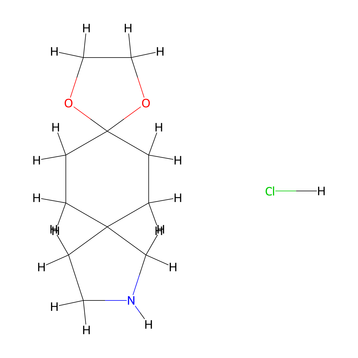 1,4-Dioxa-10-azadispiro[4.2.4^{8}.2^{5}]tetradecanehydrochloride molecular structure, CAS 2344679-96-3