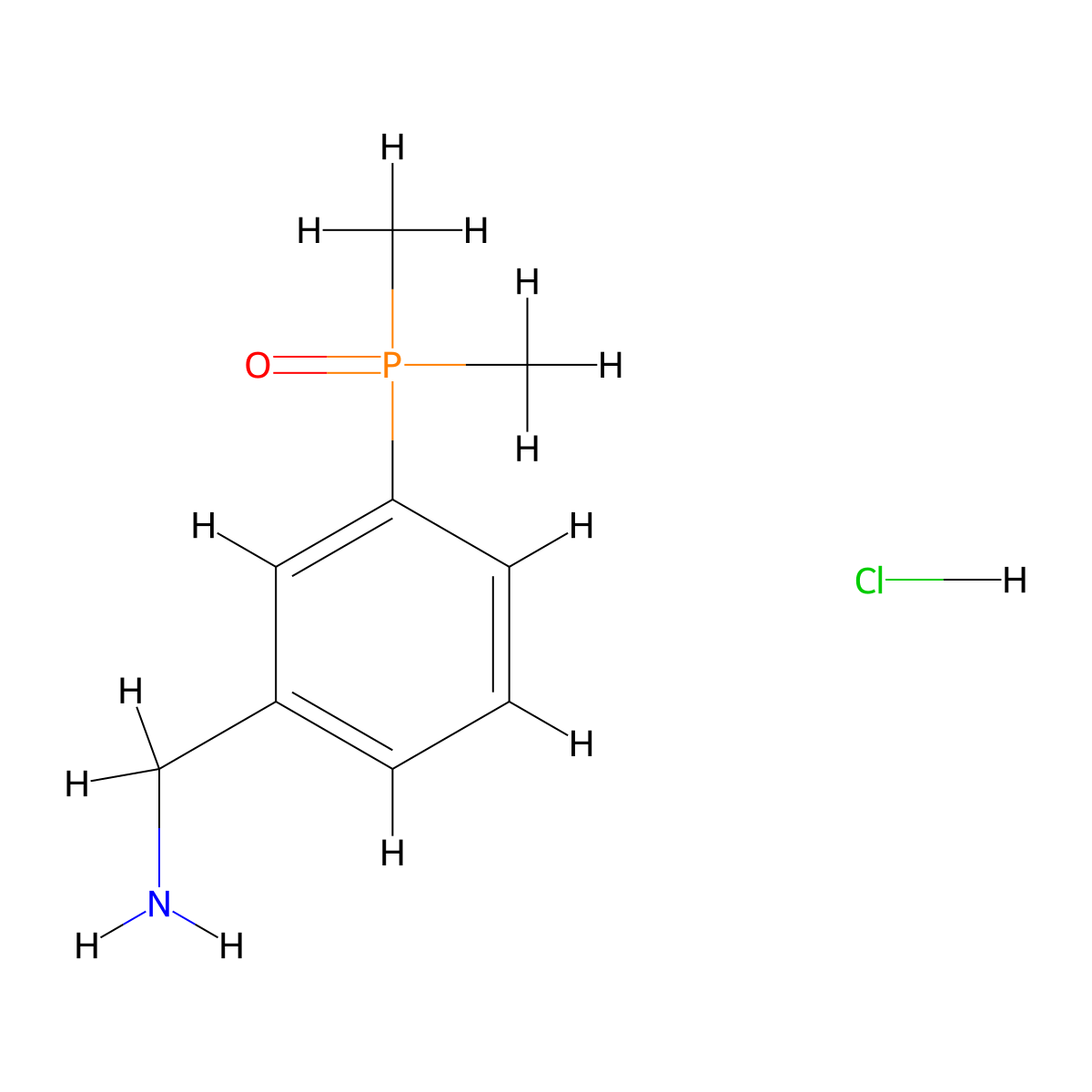 (3-Dimethylphosphorylphenyl)methanamine;hydrochloride molecular structure, CAS 2344679-97-4
