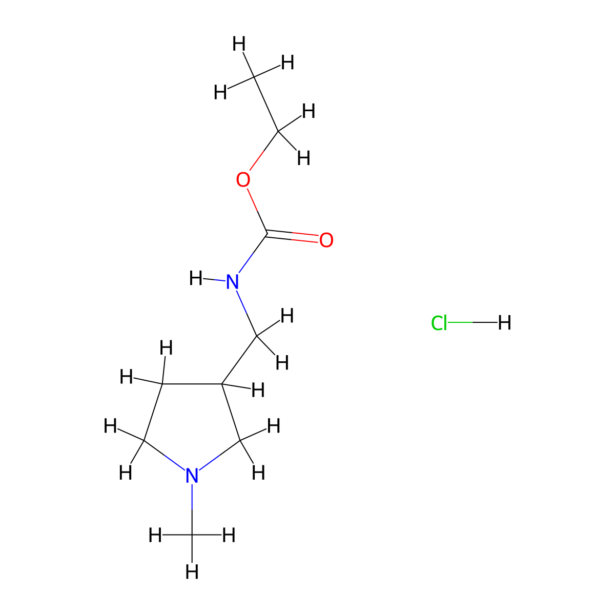 ethyl N-((1-methylpyrrolidin-3-yl)methyl)carbamate hydrochloride molecular structure, CAS 2344680-01-7