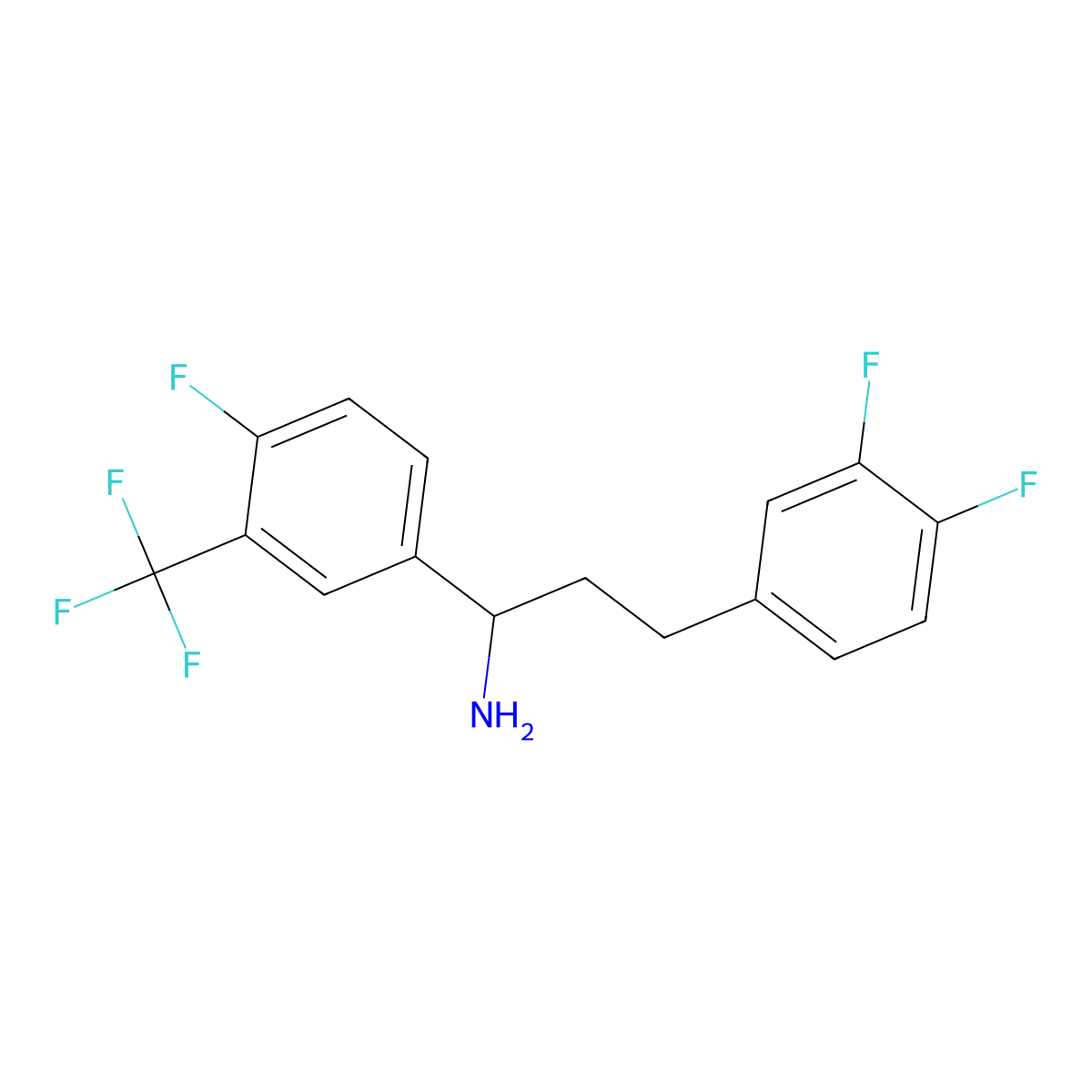 3-(3,4-Difluorophenyl)-1-[4-fluoro-3-(trifluoromethyl)phenyl]propan-1-amine molecular structure, CAS 2344680-02-8