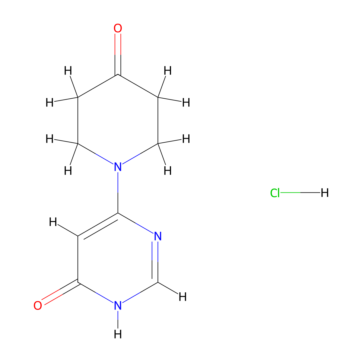 4-(4-Oxopiperidin-1-yl)-1H-pyrimidin-6-one;hydrochloride molecular structure, CAS 2344680-04-0