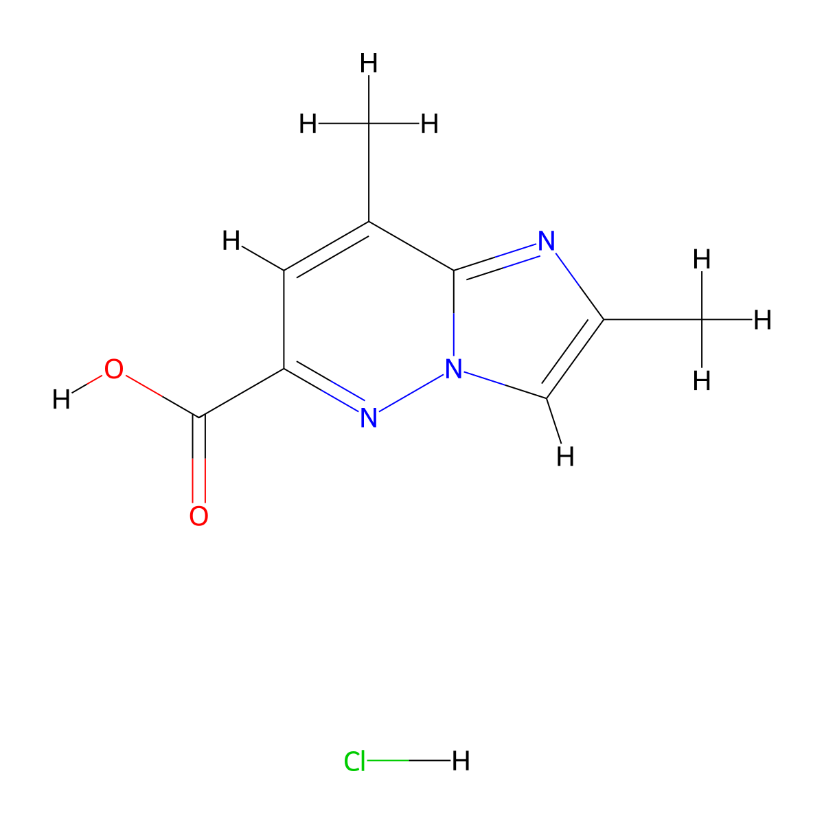 2,8-Dimethylimidazo[1,2-b]pyridazine-6-carboxylic acid hydrochloride molecular structure, CAS 2344680-05-1