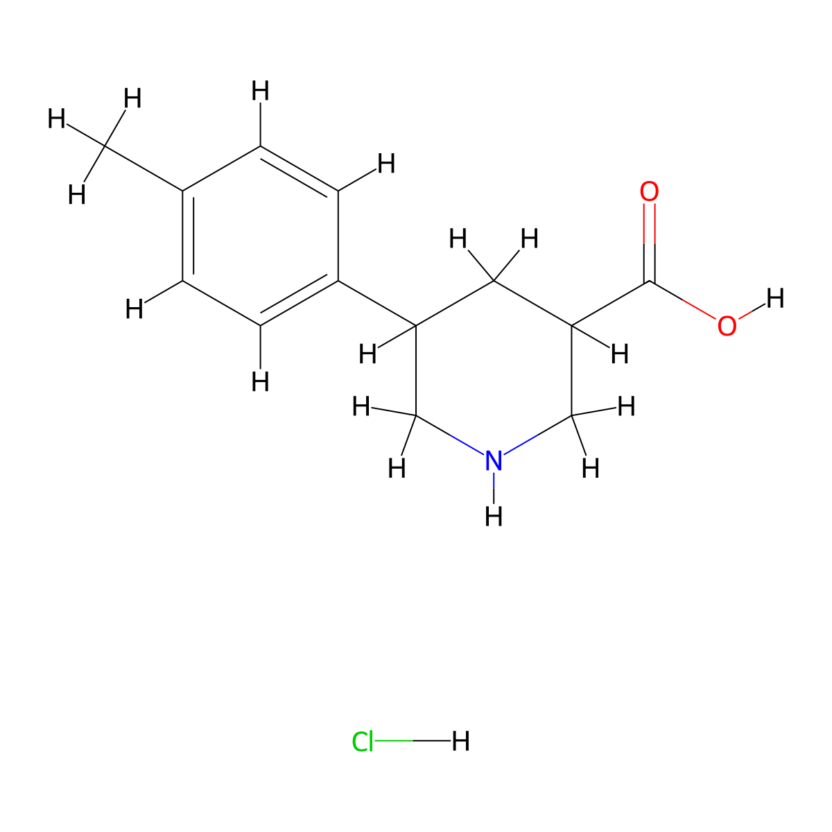 5-(4-Methylphenyl)piperidine-3-carboxylic acid hydrochloride molecular structure, CAS 2344680-08-4