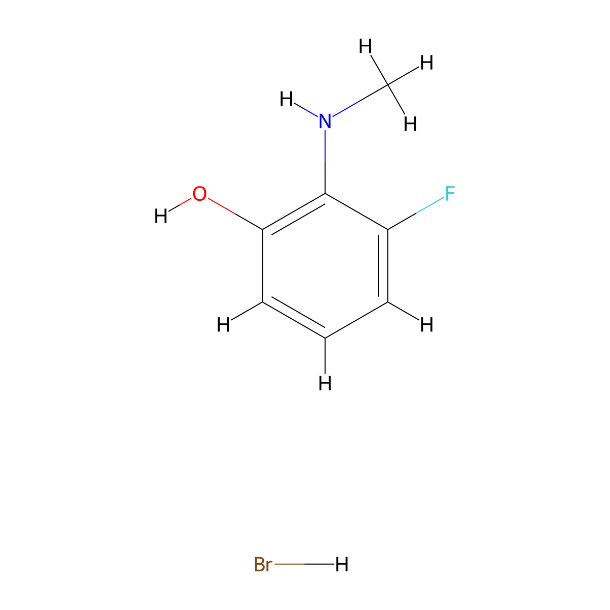 3-Fluoro-2-(methylamino)phenol hydrobromide molecular structure, CAS 2344680-13-1
