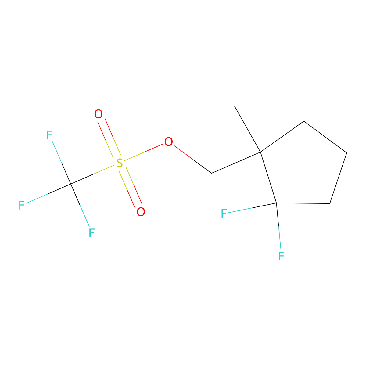 (2,2-Difluoro-1-methylcyclopentyl)methyl trifluoromethanesulfonate molecular structure, CAS 2344680-23-3