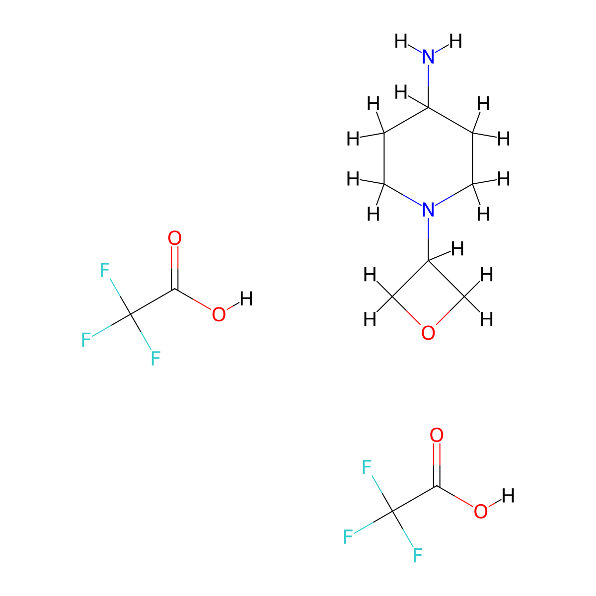 1-(Oxetan-3-yl)piperidin-4-amine bis(trifluoroacetate) molecular structure, CAS 2344680-31-3