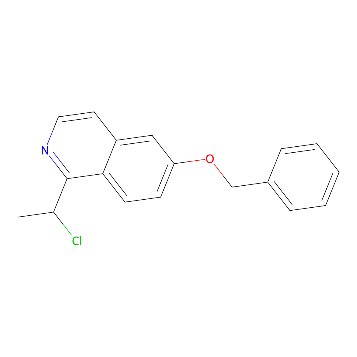 6-(Benzyloxy)-1-(1-chloroethyl)isoquinoline molecular structure, CAS 2344680-38-0