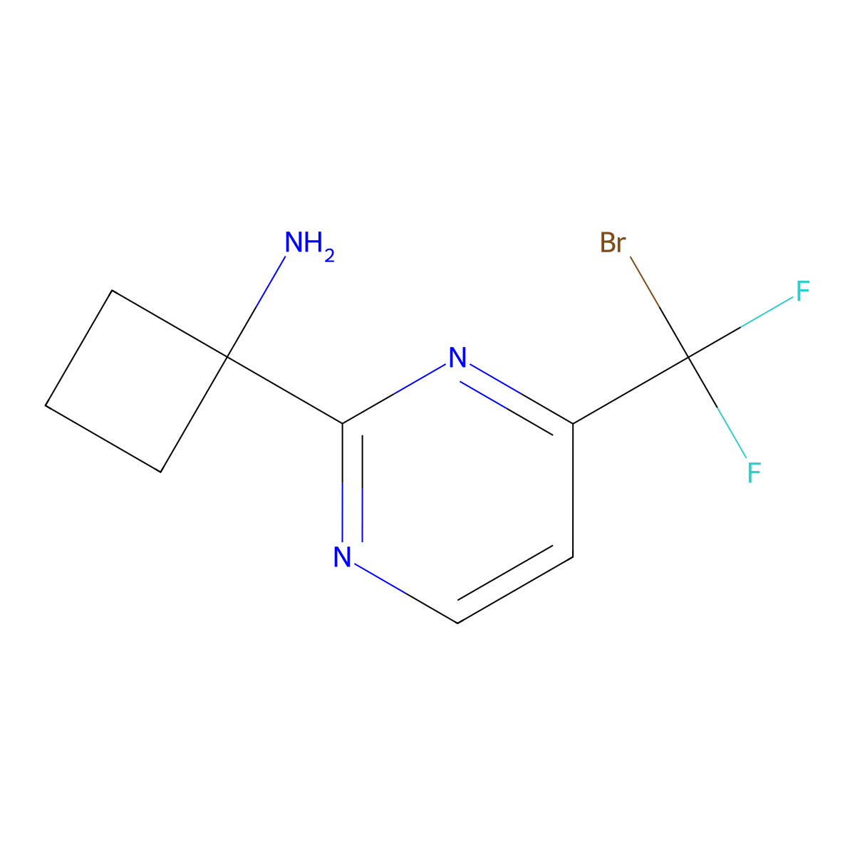 1-[4-(Bromodifluoromethyl)pyrimidin-2-yl]cyclobutan-1-amine molecular structure, CAS 2344680-45-9
