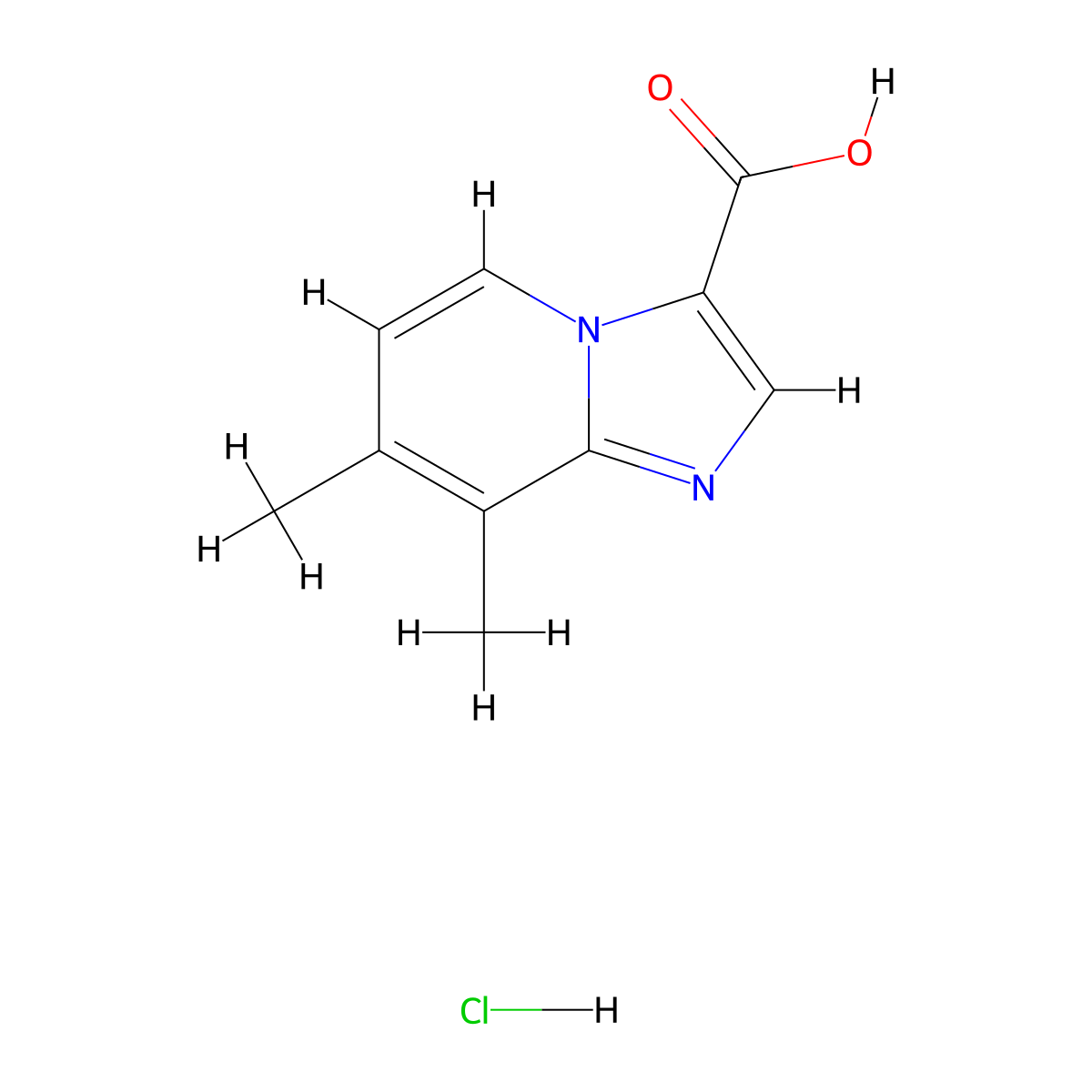 7,8-Dimethylimidazo[1,2-a]pyridine-3-carboxylic acid hydrochloride molecular structure, CAS 2344680-46-0