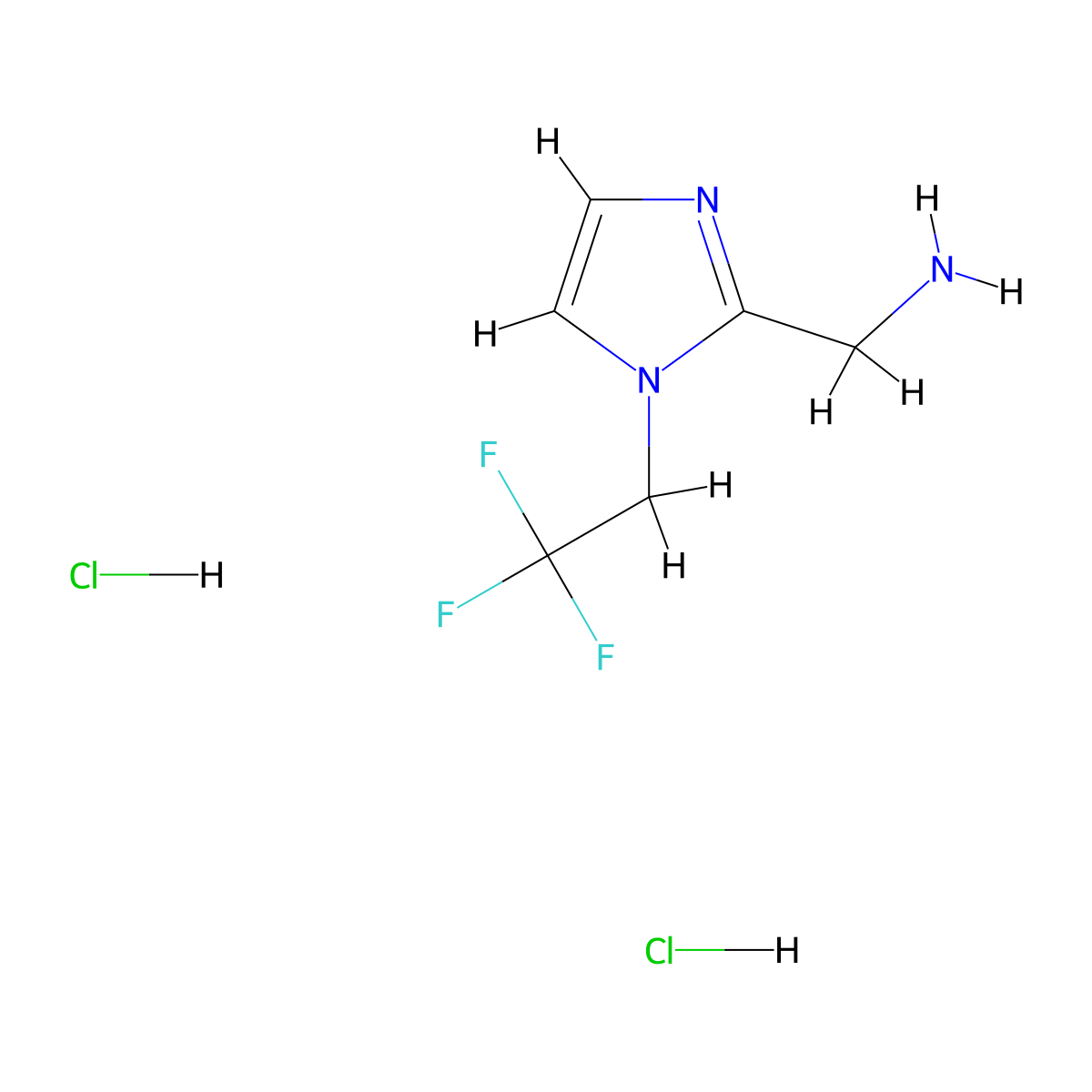 [1-(2,2,2-trifluoroethyl)-1H-imidazol-2-yl]methanamine dihydrochloride molecular structure, CAS 2344680-48-2