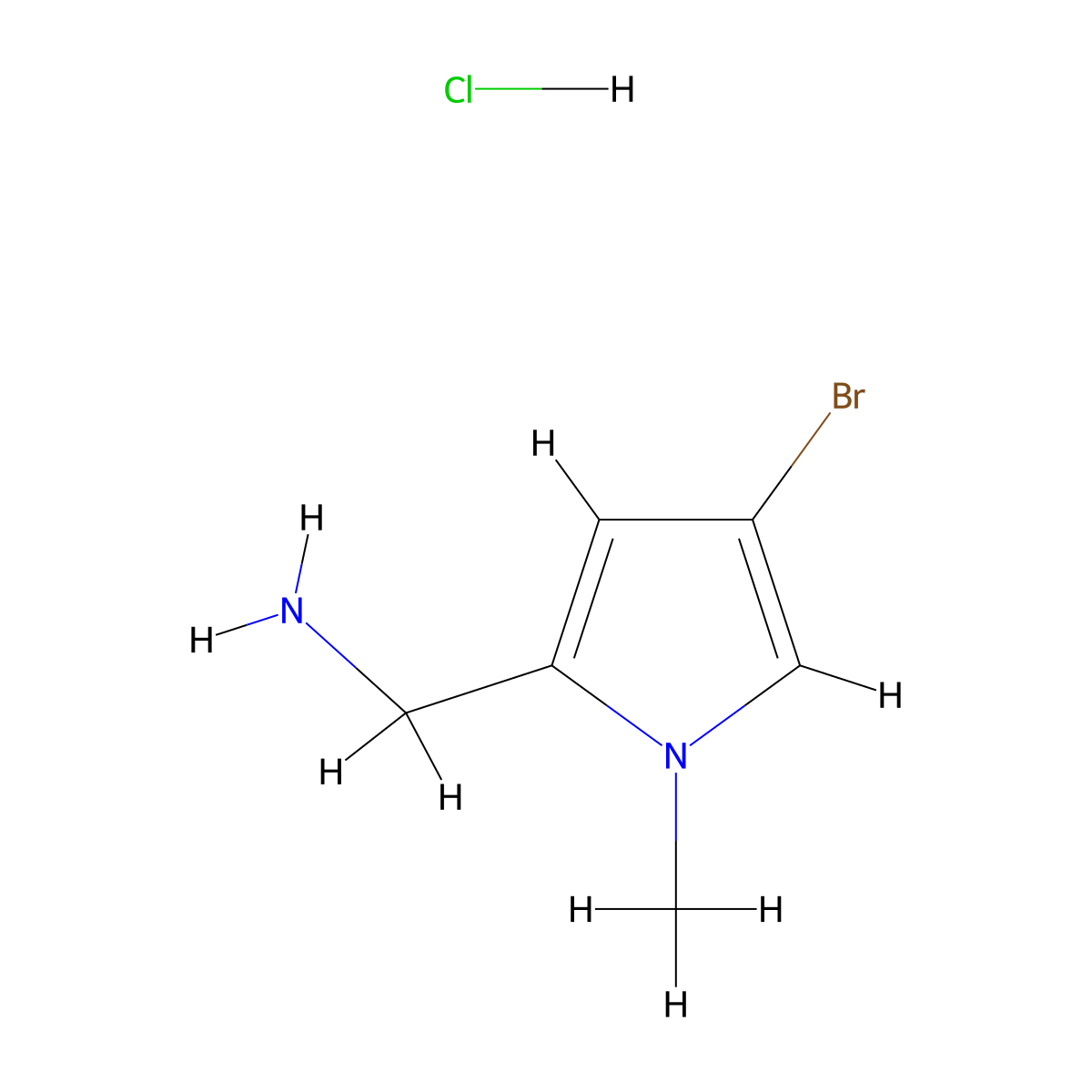 (4-Bromo-1-methyl-1H-pyrrol-2-YL)methanamine hydrochloride molecular structure, CAS 2344680-56-2