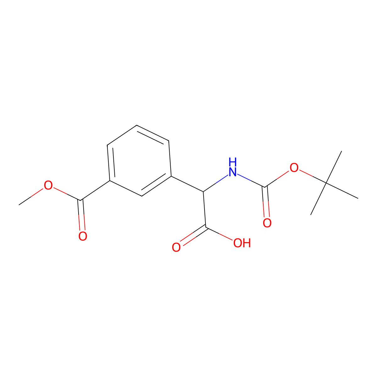 2-{[(Tert-butoxy)carbonyl]amino}-2-[3-(methoxycarbonyl)phenyl]acetic acid molecular structure, CAS 2344680-59-5