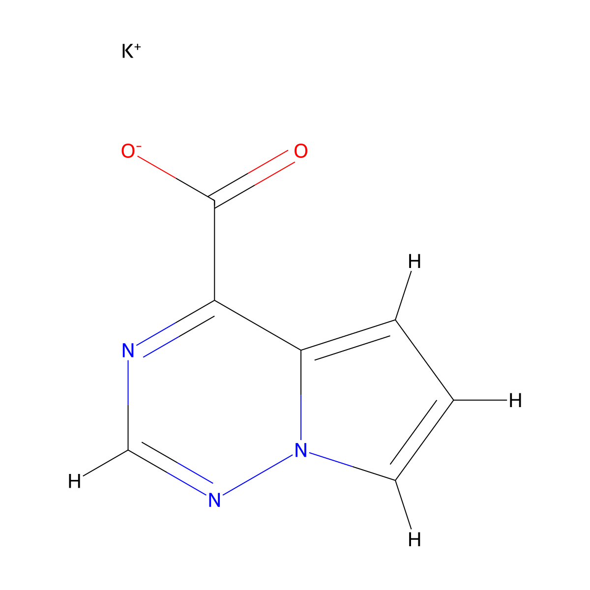 Potassium pyrrolo[2,1-f][1,2,4]triazine-4-carboxylate molecular structure, CAS 2344680-61-9