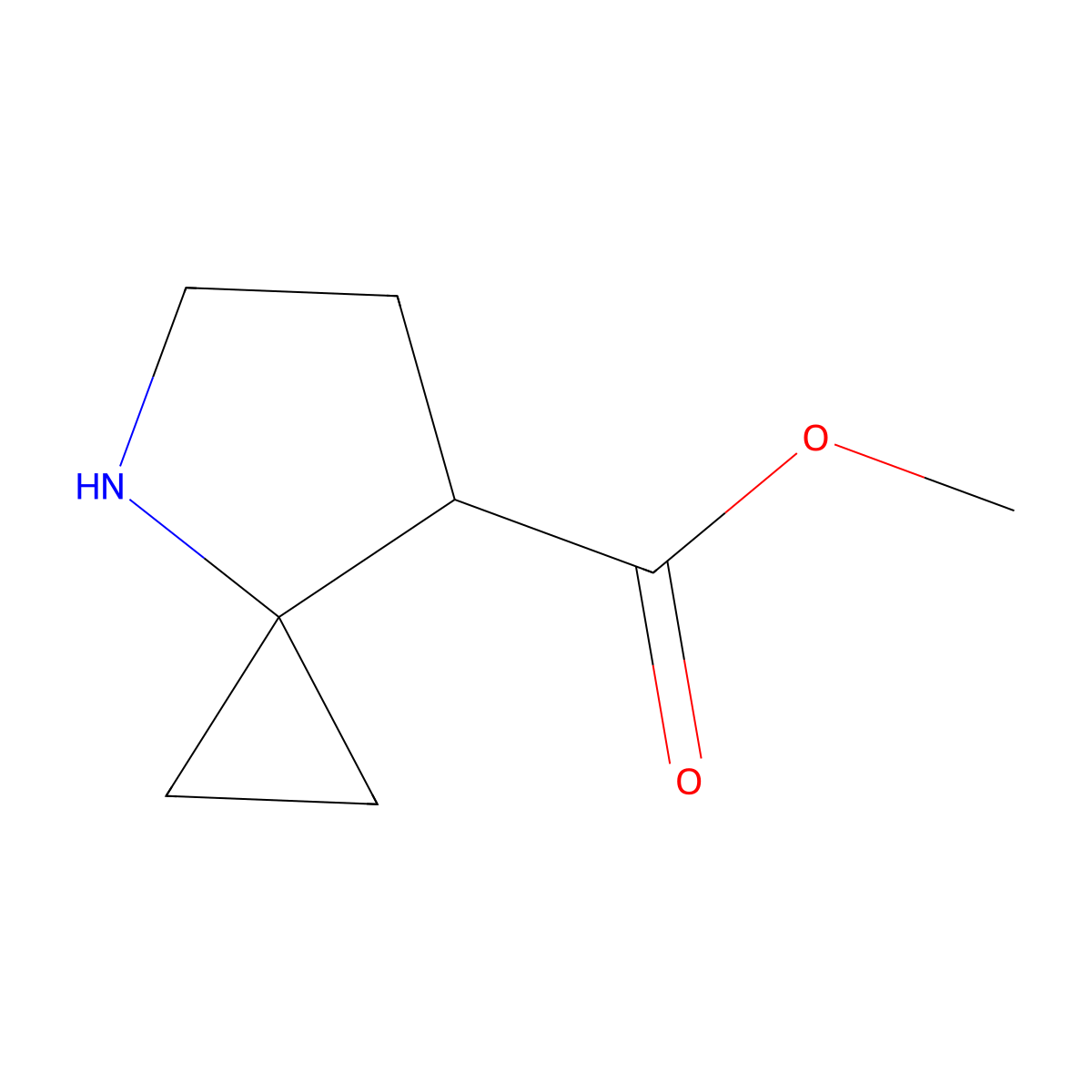 Methyl 4-azaspiro[2.4]heptane-7-carboxylate molecular structure, CAS 2344680-69-7
