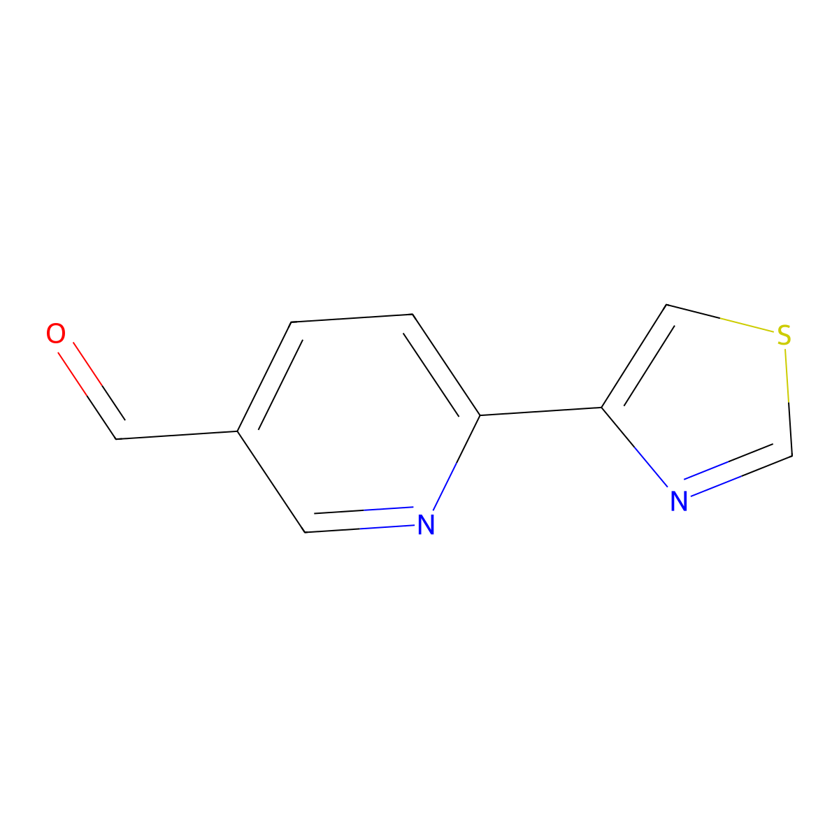 6-(1,3-Thiazol-4-yl)pyridine-3-carbaldehyde molecular structure, CAS 2344680-73-3